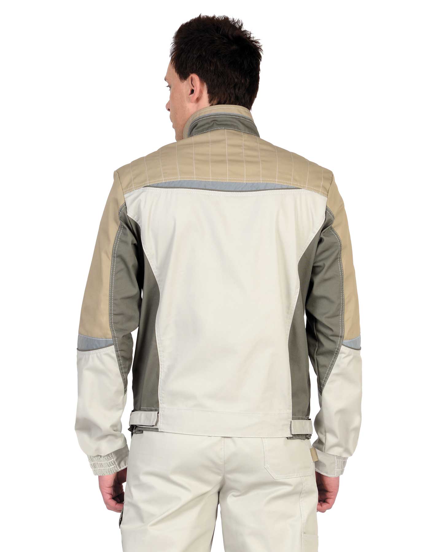 Костюм СИРИУС-КАСПИЙ куртка, п/к, молочный с оливой, песочным и СОП