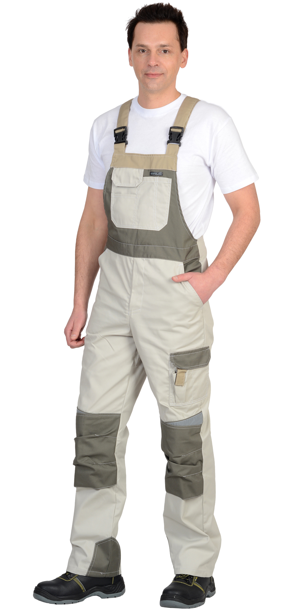 Костюм СИРИУС-КАСПИЙ куртка, п/к, молочный с оливой, песочным и СОП