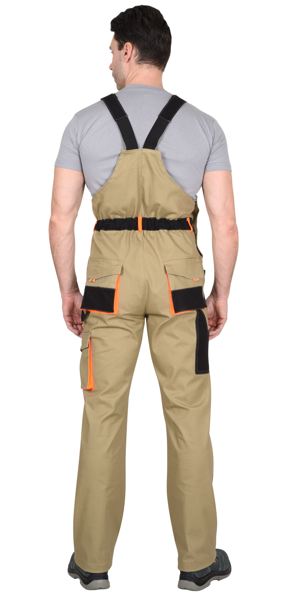Полукомбинезон СИРИУС-МАНХЕТТЕН песочный с оранж. и черным тк. мех. стрейч пл. 250г/кв.м 