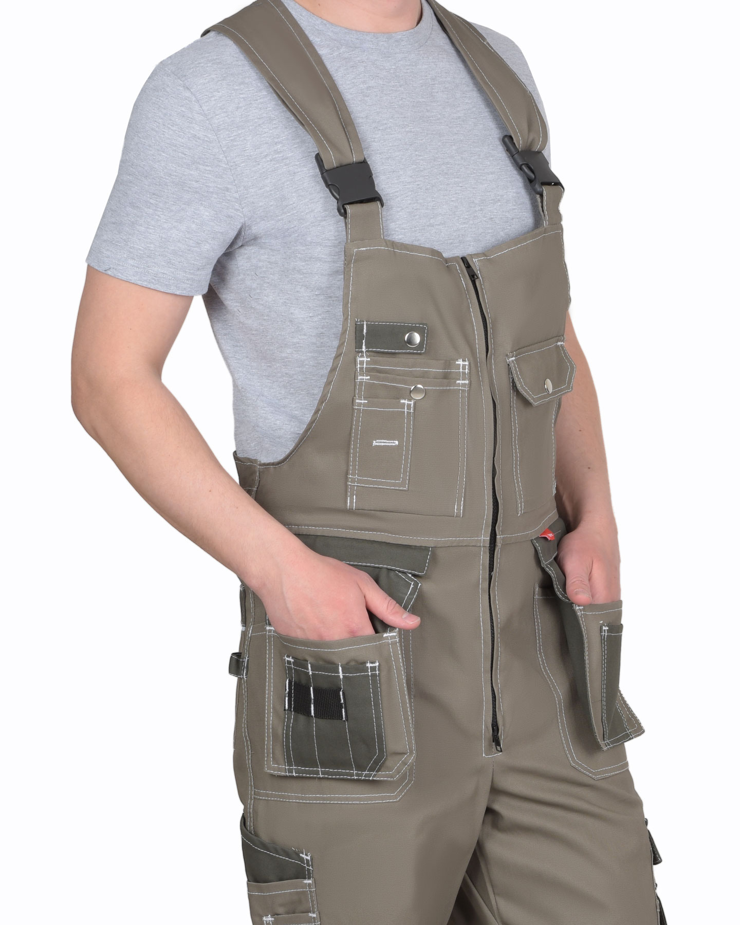 Полукомбинезон СИРИУС-ТОКИО  т. песочный с хаки 100%х/б пл. 265 г/кв.м