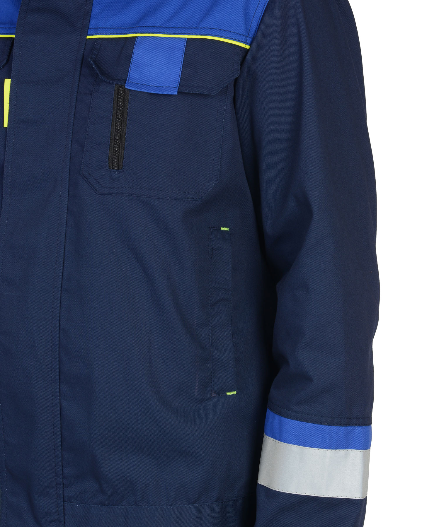 Костюм СИРИУС-БОСТОН куртка, п/к, темно-синий с васильковой и чер. отд.