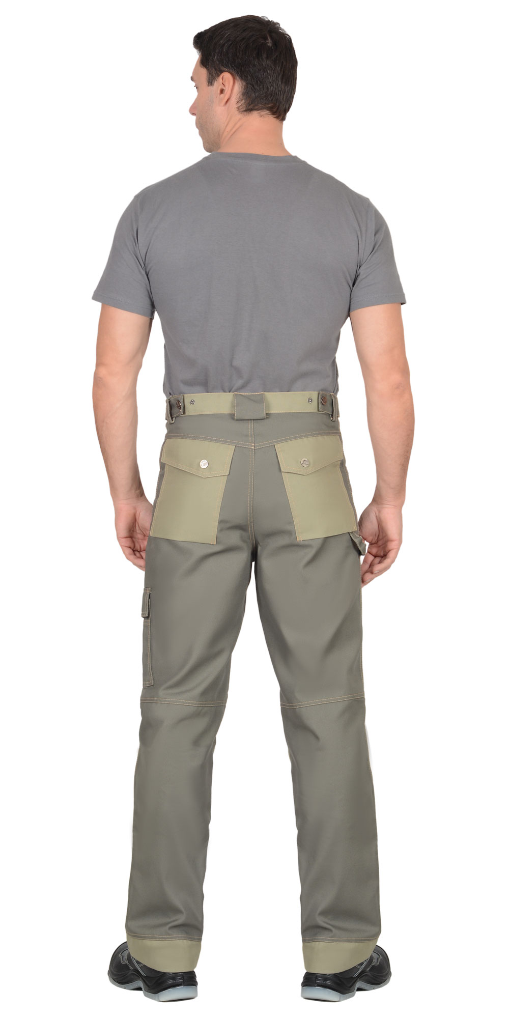 Костюм СИРИУС-ВЕСТ-ВОРК куртка дл., брюки т.оливковый со св.оливковым пл. 275 г/кв.м 