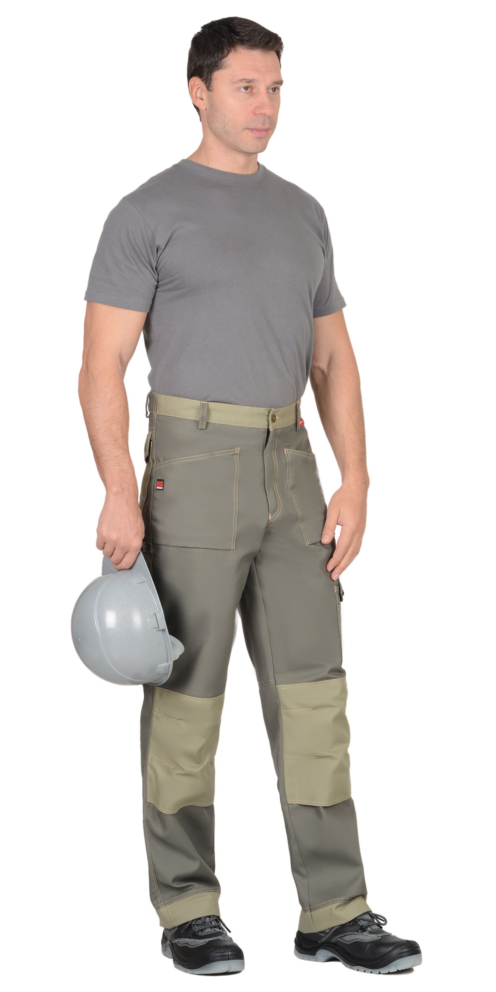 Костюм СИРИУС-ВЕСТ-ВОРК куртка дл., брюки т.оливковый со св.оливковым пл. 275 г/кв.м 