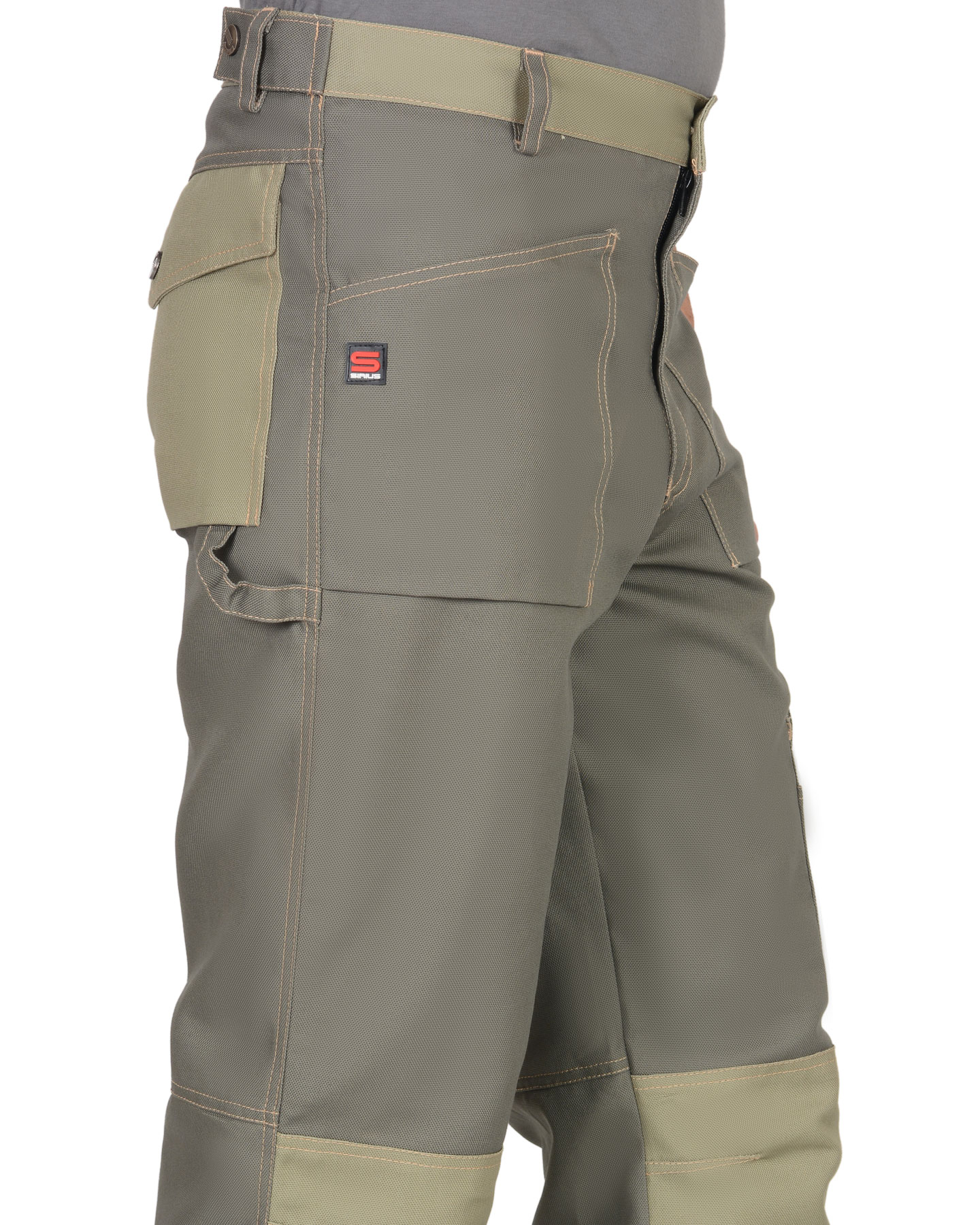 Костюм СИРИУС-ВЕСТ-ВОРК куртка дл., брюки т.оливковый со св.оливковым пл. 275 г/кв.м 