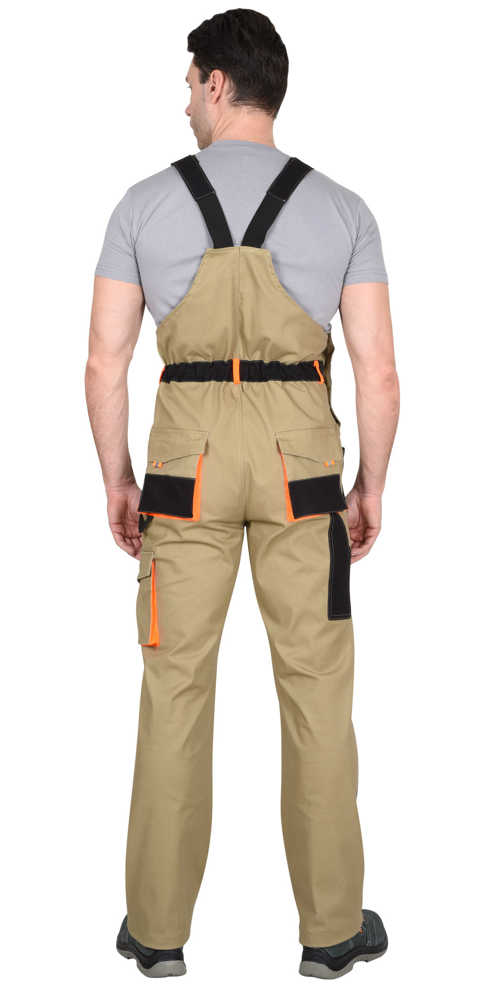 Костюм СИРИУС-МАНХЕТТЕН куртка, п/к песочный с оранж. и черным тк. мех. стрейч пл. 250г/кв.м 