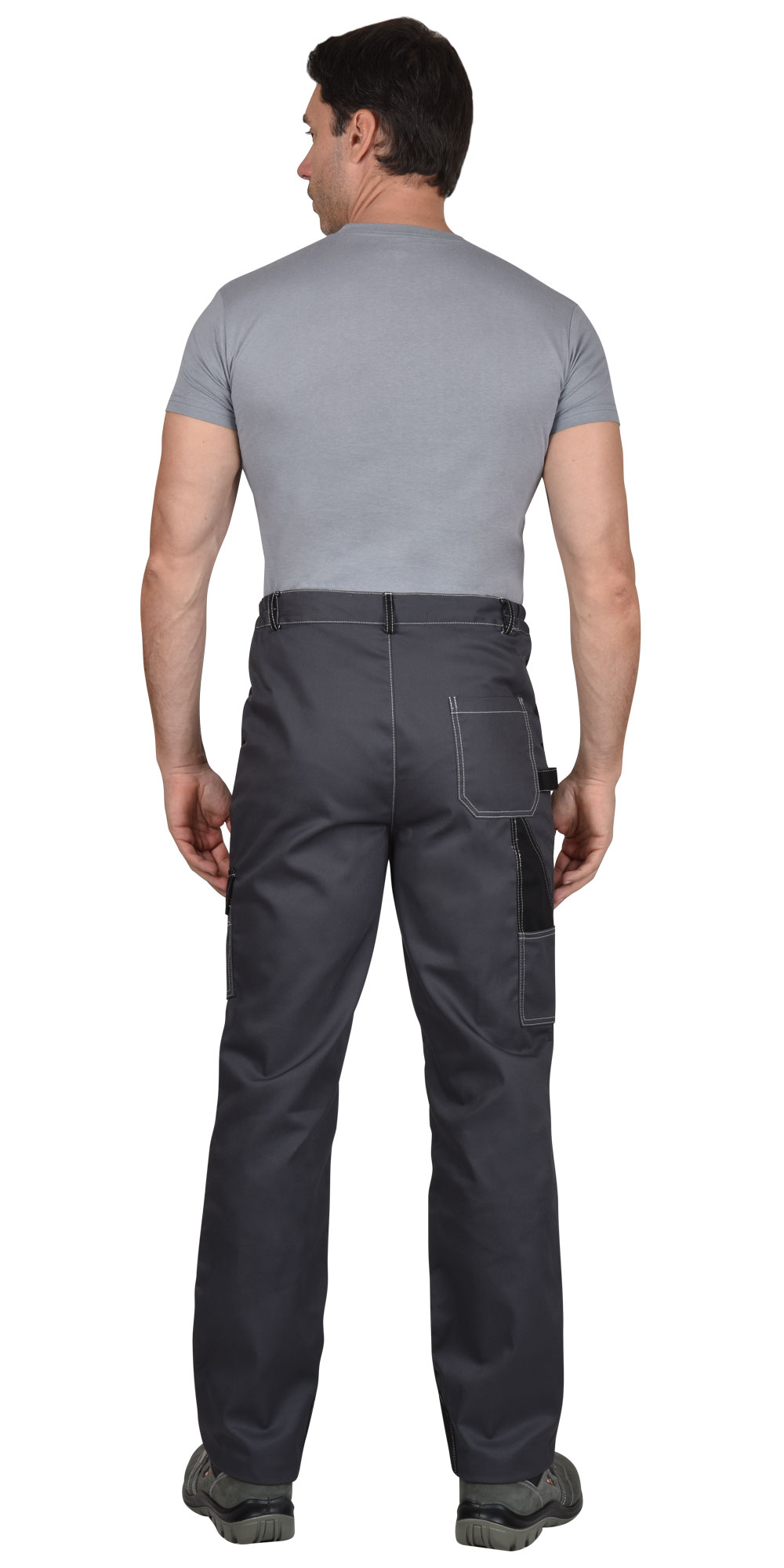 Костюм СИРИУС-ФАВОРИТ-МЕГА мужской летний, куртка и брюки, серый с черным, СОП 