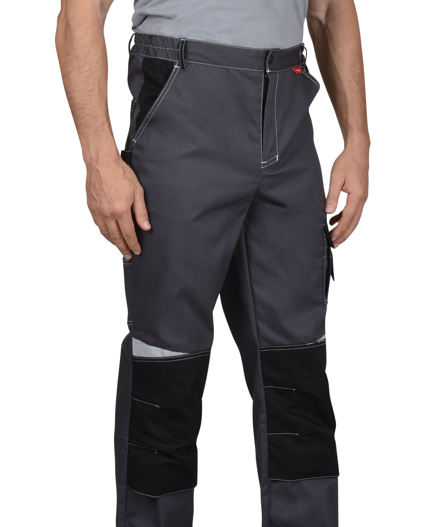 Костюм СИРИУС-ФАВОРИТ-МЕГА мужской летний, куртка и брюки, серый с черным, СОП 