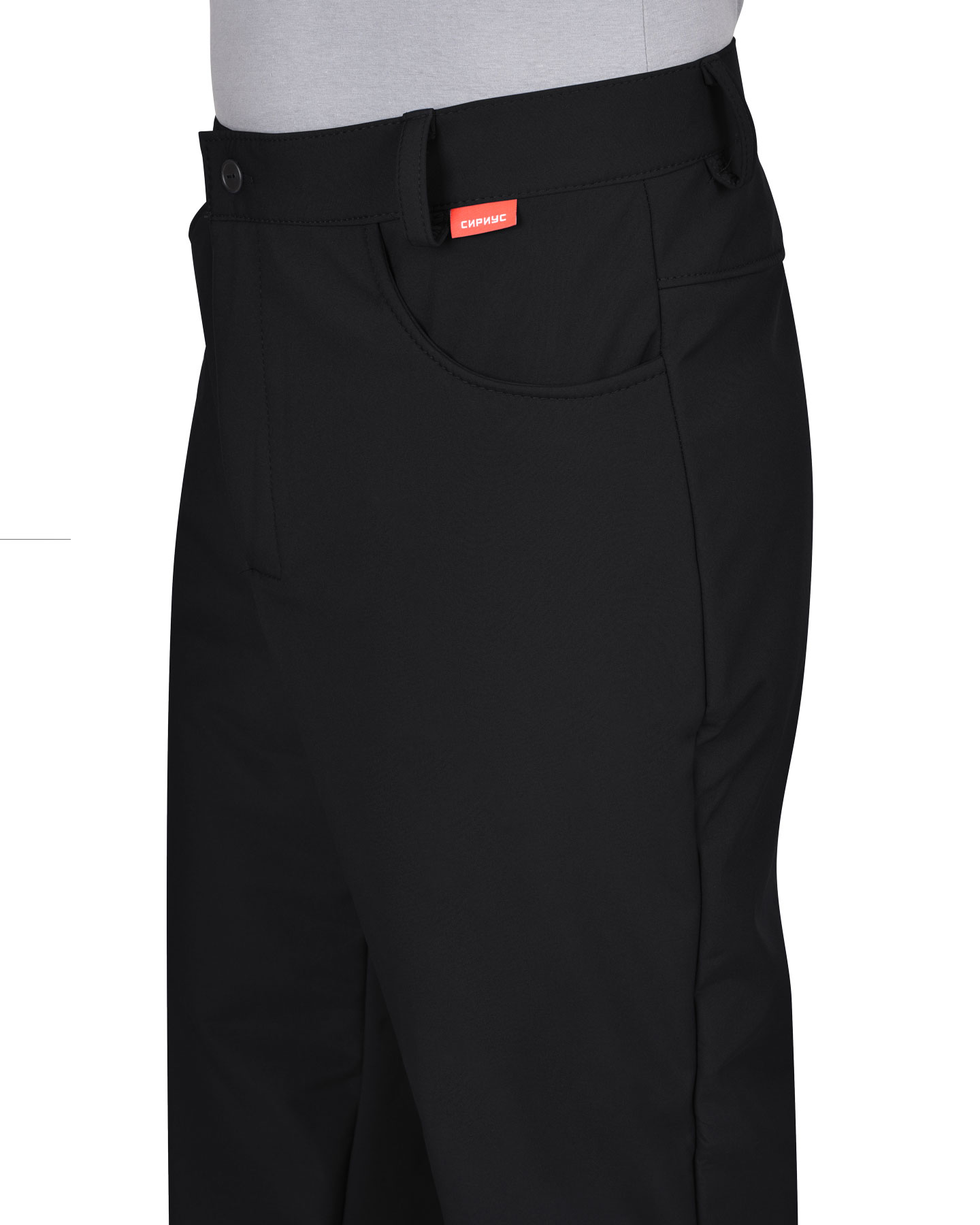 Костюм СИРИУС-АЗОВ с капюшоном черный софтшелл пл 350 г/кв.м 