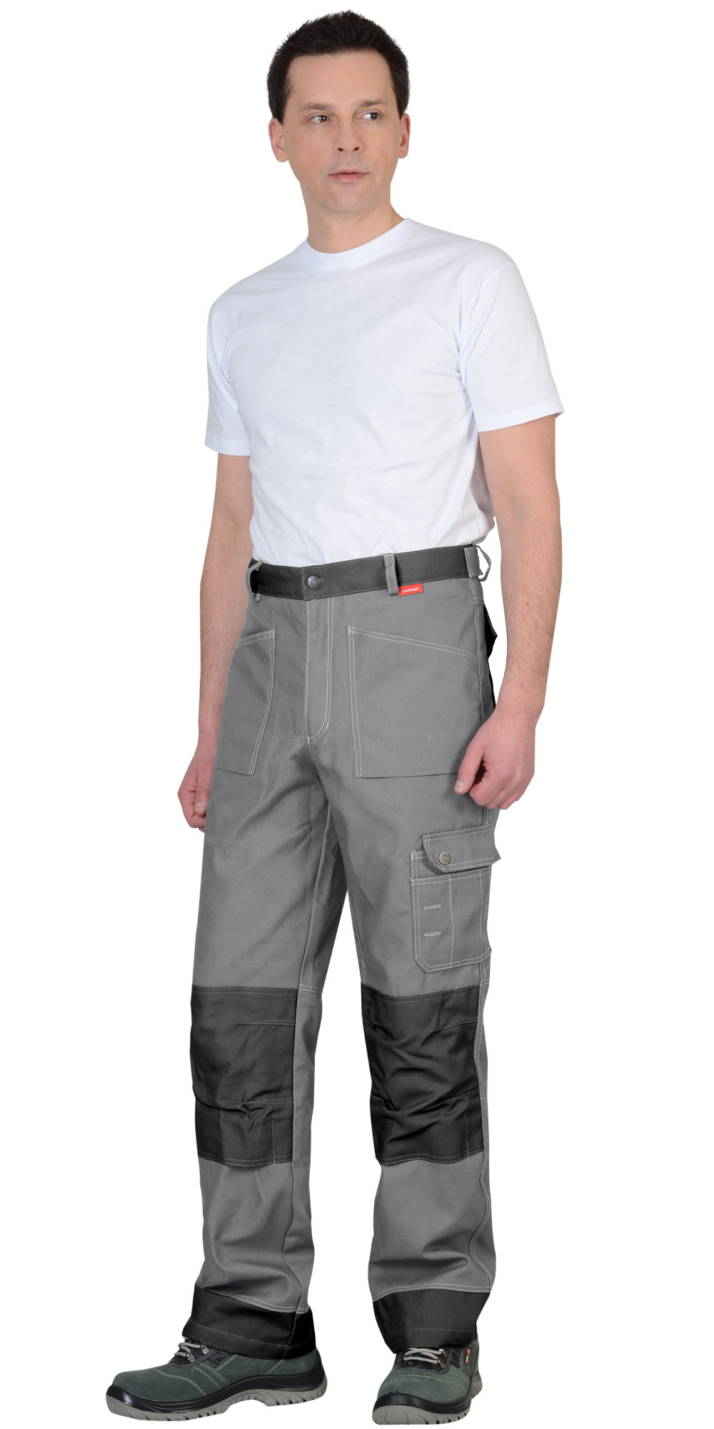 Костюм СИРИУС-ВЕСТ-ВОРК куртка, брюки ср. серый с т.серым пл. 275 г/кв.м 