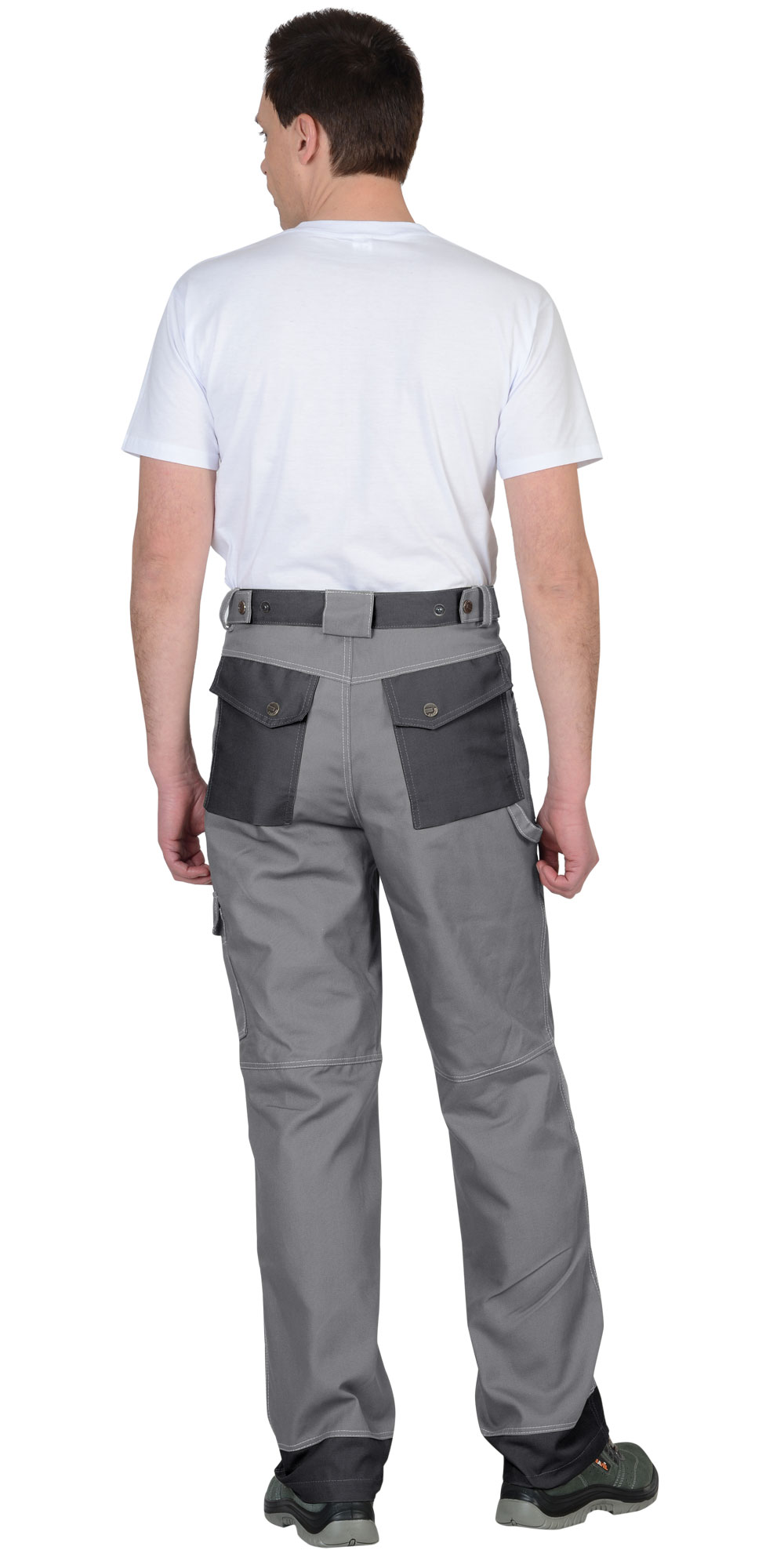 Костюм СИРИУС-ВЕСТ-ВОРК куртка, брюки ср. серый с т.серым пл. 275 г/кв.м 