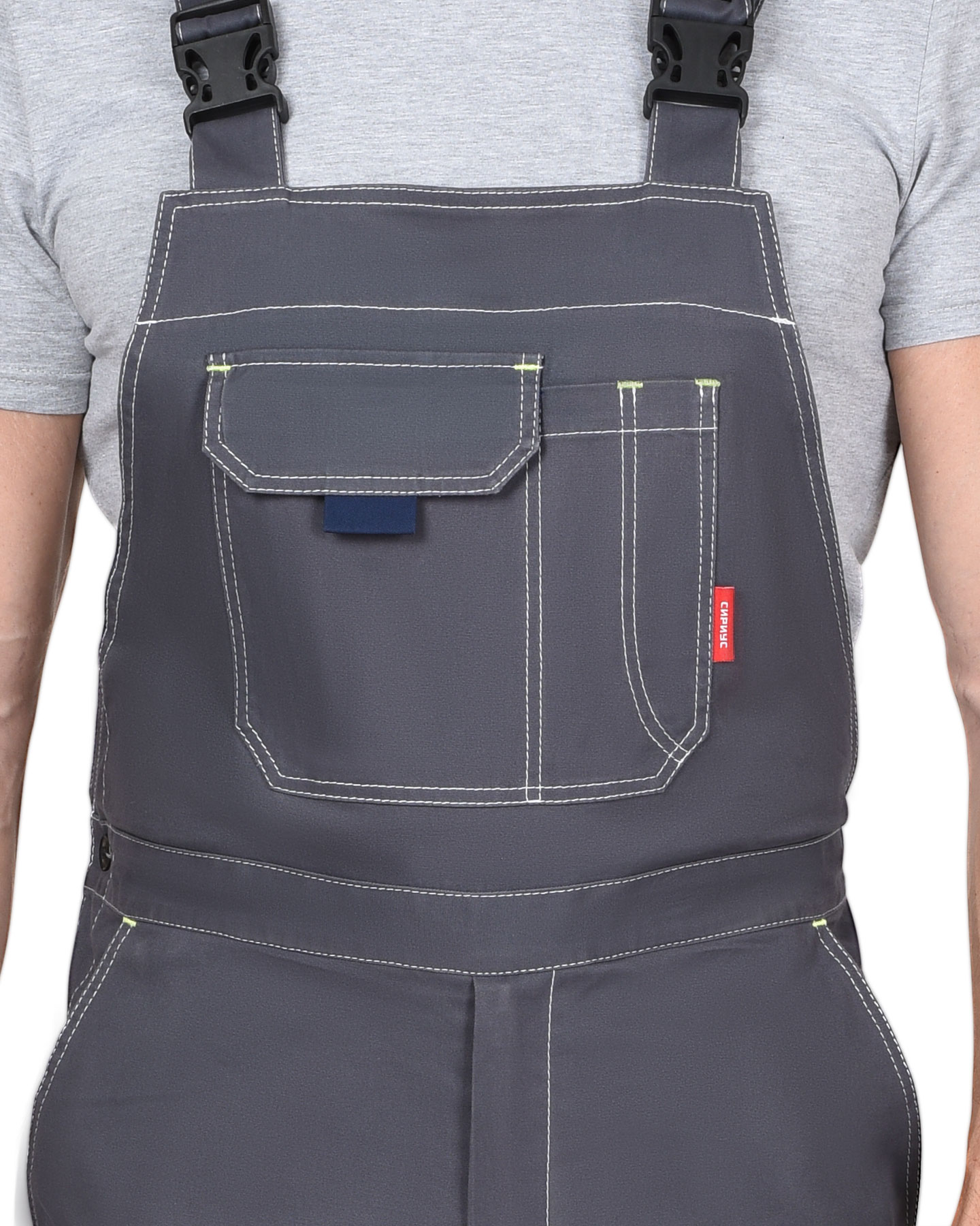 Полукомбинезон СИРИУС-ДЖЕТ т.серый с синим тк. мех. стрейч с ВО