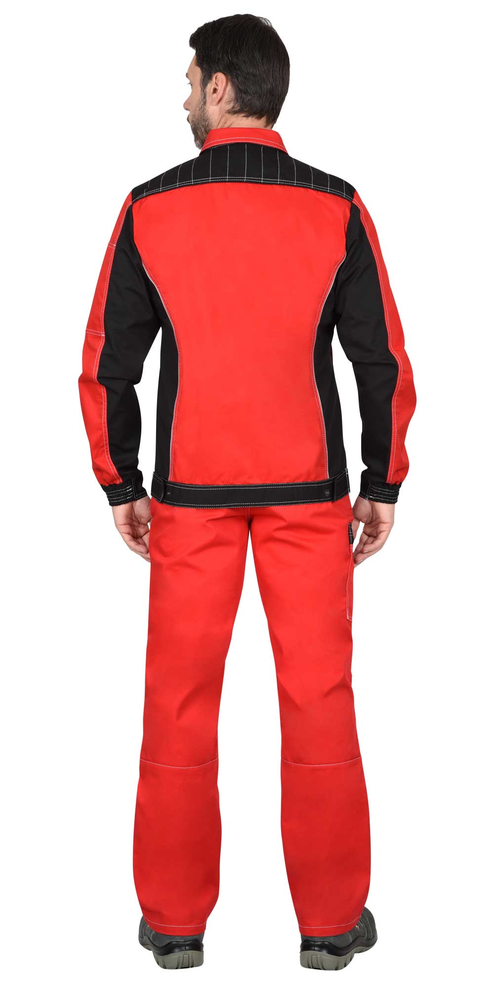 Костюм СИРИУС-ПРЕСТИЖ куртка, полукомбинезон красный с черным
