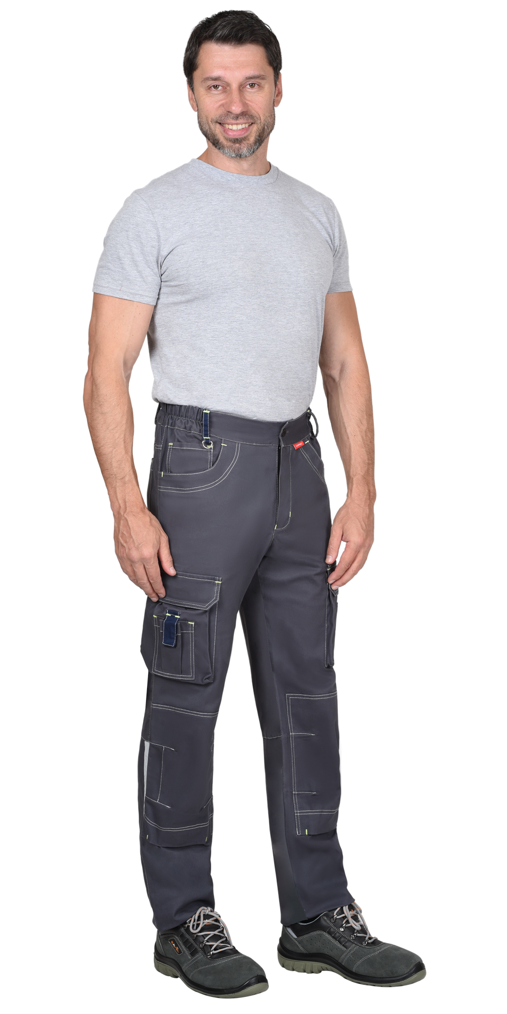 Костюм СИРИУС-ДЖЕТ куртка, брюки т-серый с синим тк. мех. стрейч с ВО