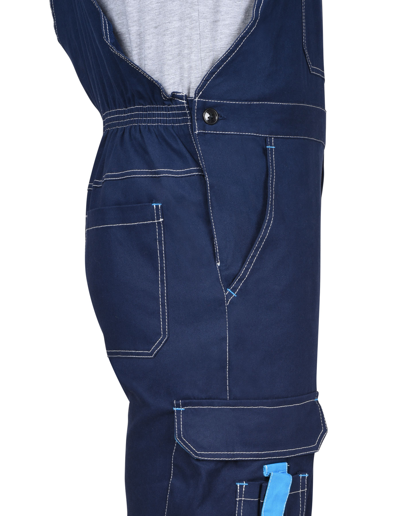 Костюм СИРИУС-ДЖЕТ куртка, полукомбинезон синий с голубым тк. мех. стрейч с ВО