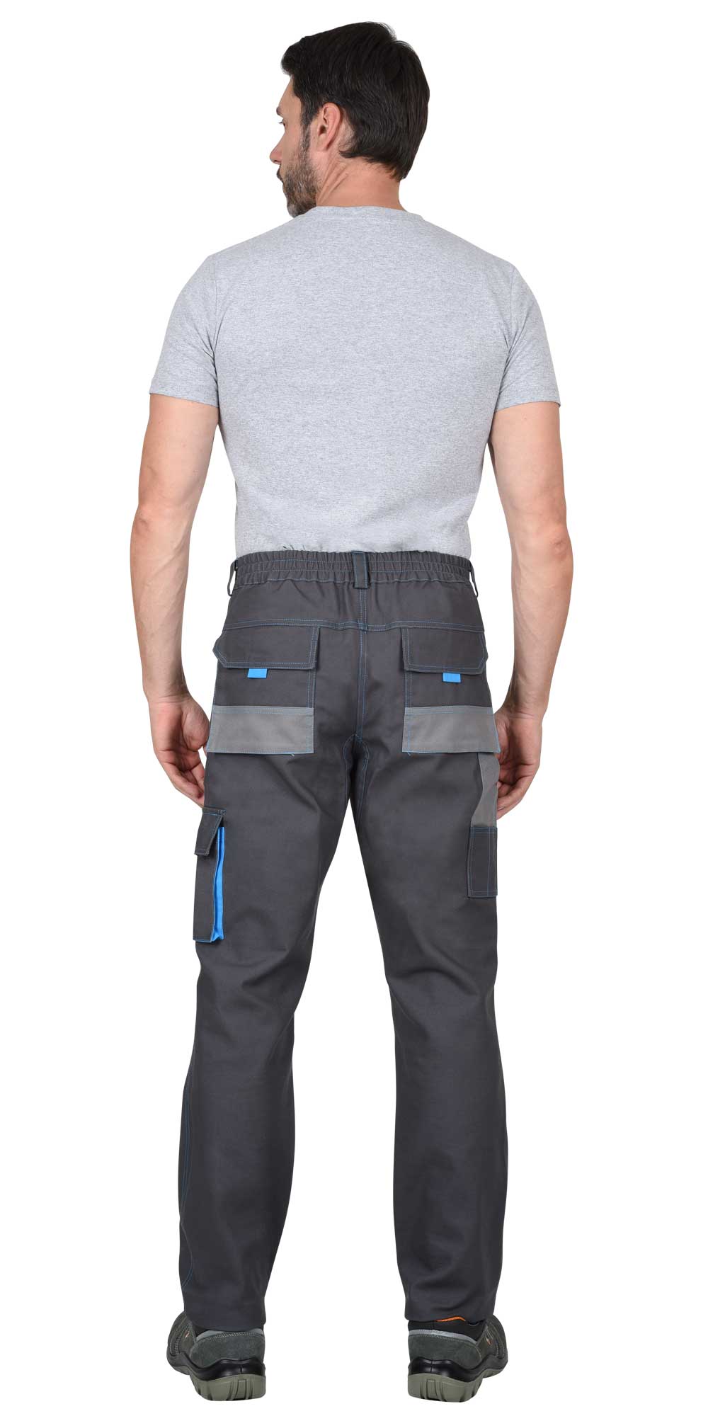 Костюм СИРИУС-ДВИН куртка, брюки т.серый со ср.серым и голубой отделкой пл. 275 г/кв.м