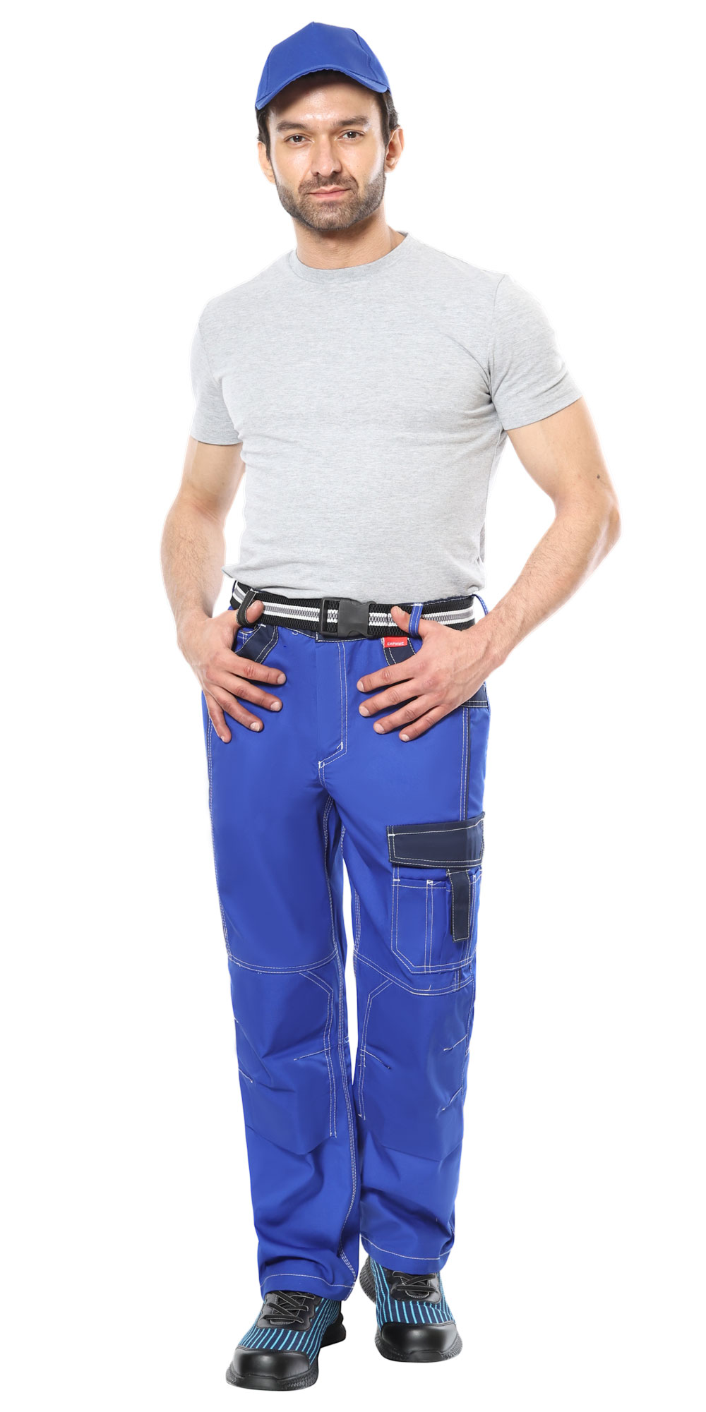 Костюм СИРИУС-ПРЕСТИЖ куртка, брюки, васильковый с синим 