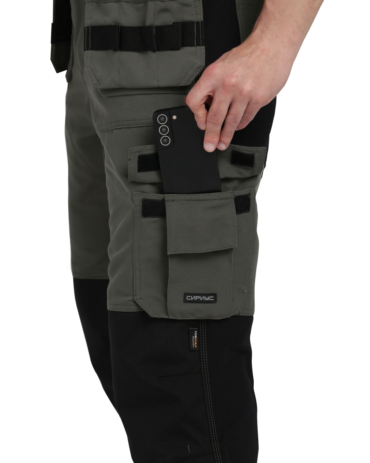 Костюм СИРИУС-ТРИТОН куртка, брюки хаки с черным тк.Кошачий глаз