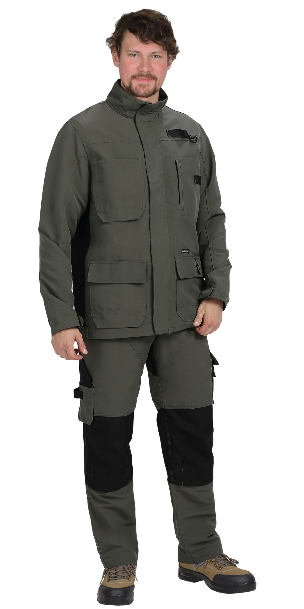 Костюм СИРИУС-ТРИТОН куртка, брюки хаки с черным тк.Кошачий глаз