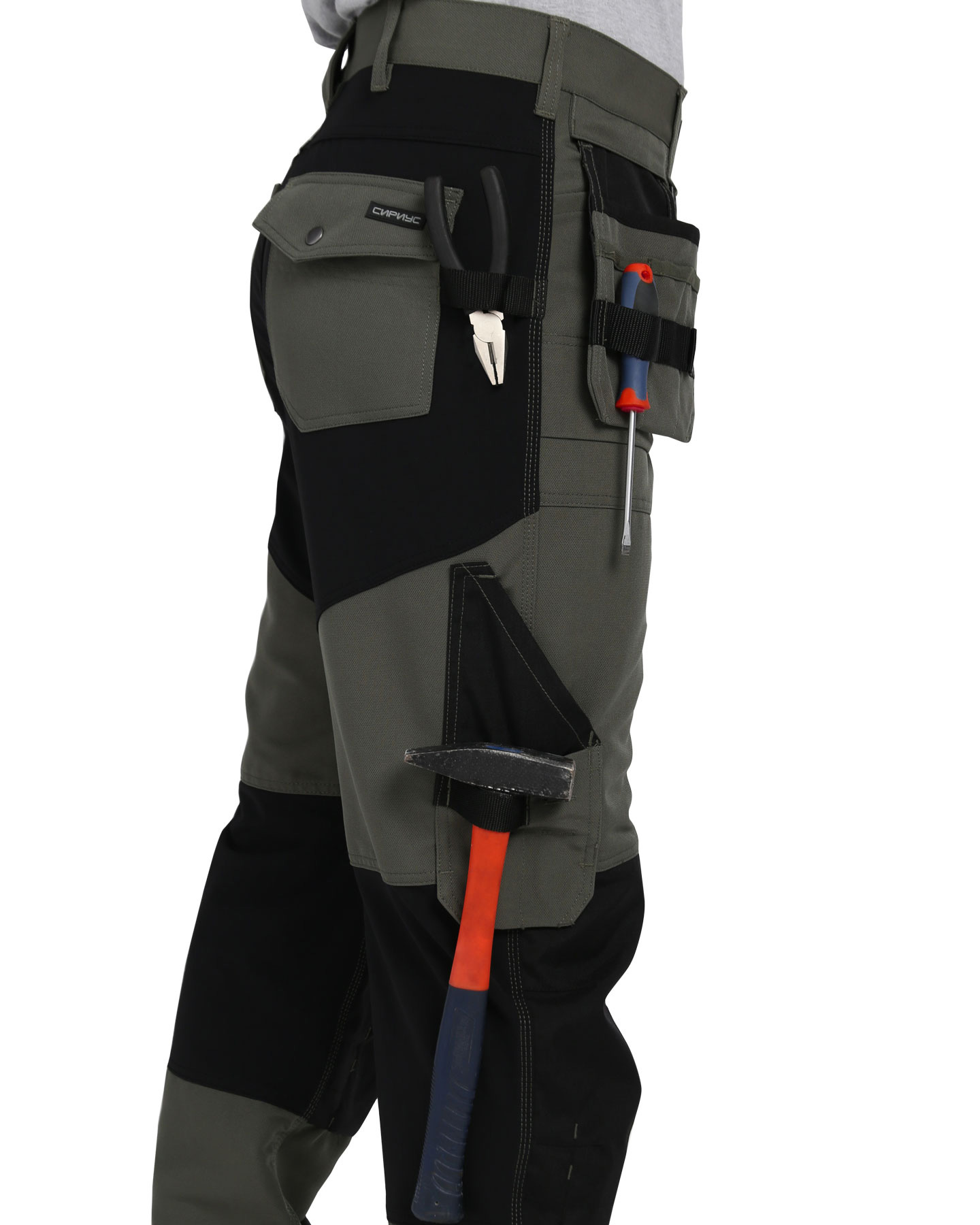 Костюм СИРИУС-ТРИТОН куртка, брюки хаки с черным тк.Кошачий глаз