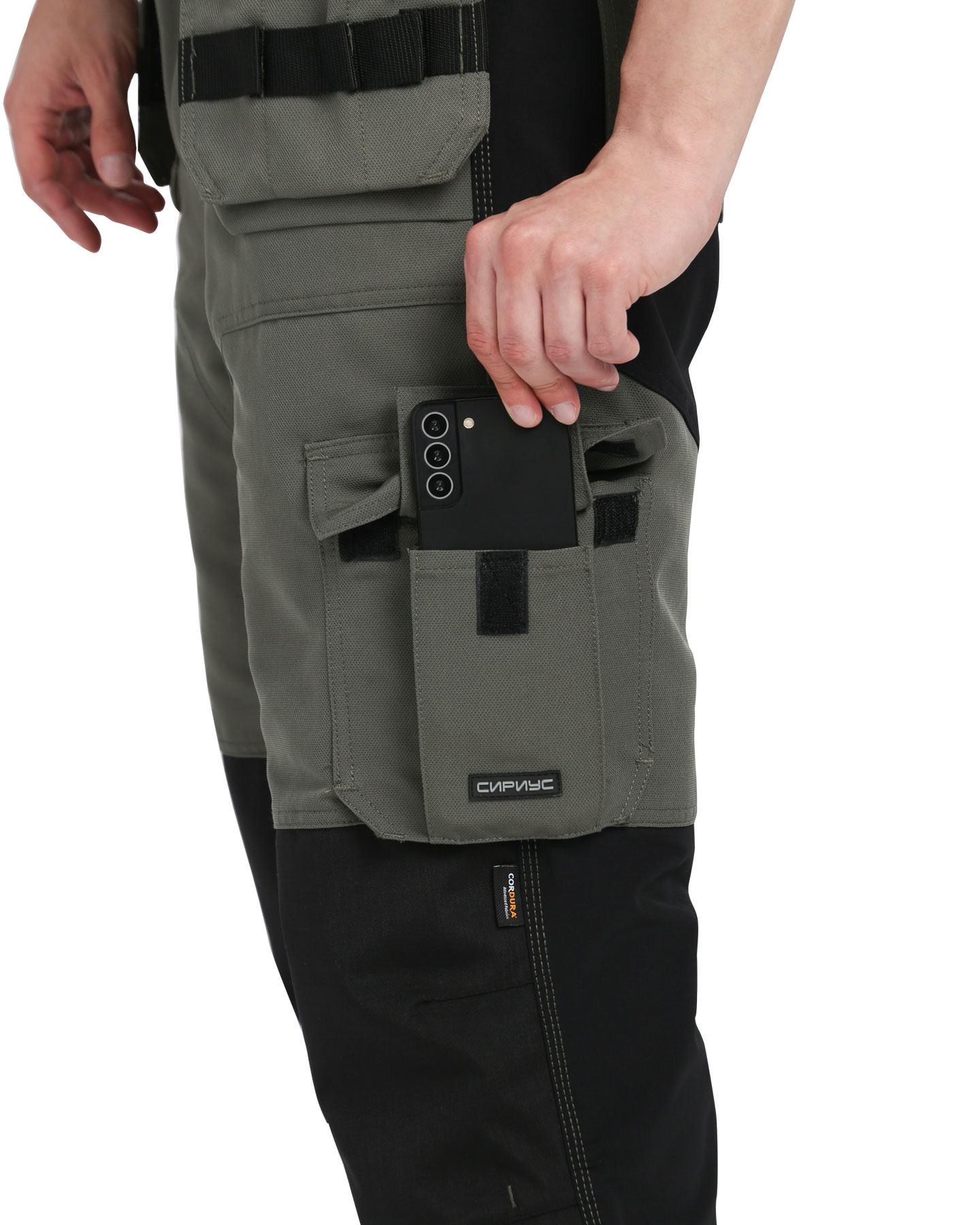 Костюм СИРИУС-ТРИТОН куртка, брюки хаки с черным тк.Кошачий глаз