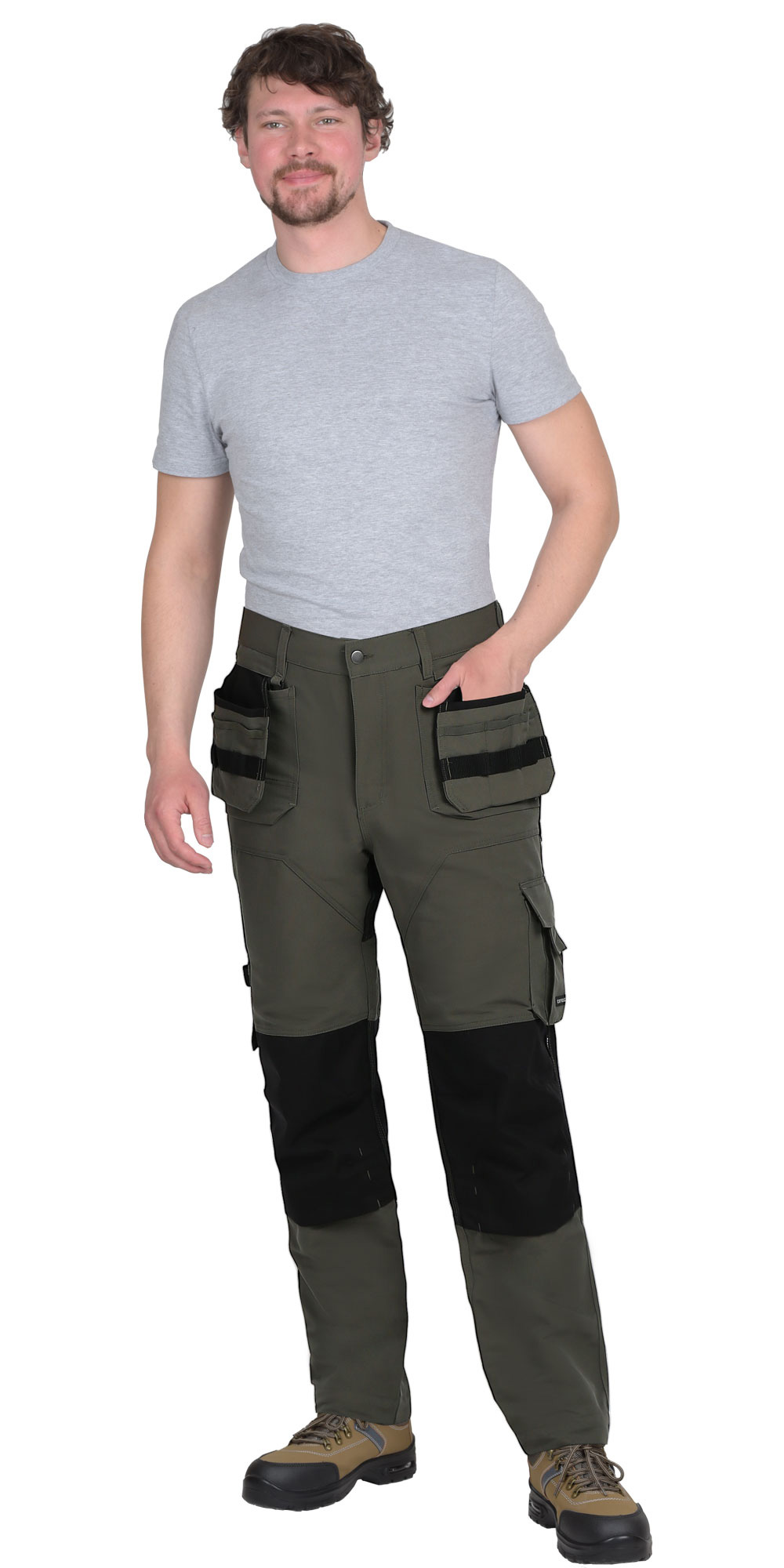 Костюм СИРИУС-ТРИТОН куртка, брюки хаки с черным тк.Кошачий глаз