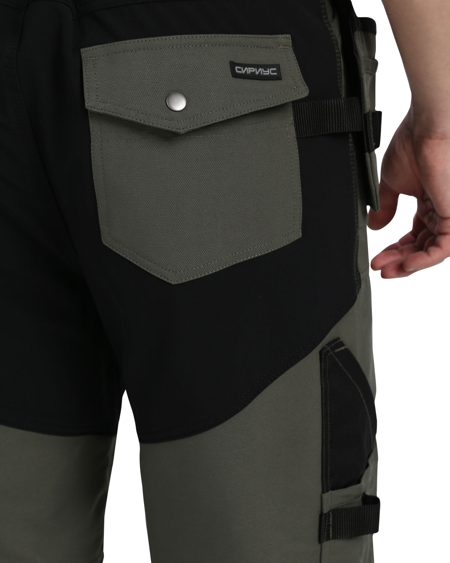 Костюм СИРИУС-ТРИТОН куртка, брюки хаки с черным тк.Кошачий глаз