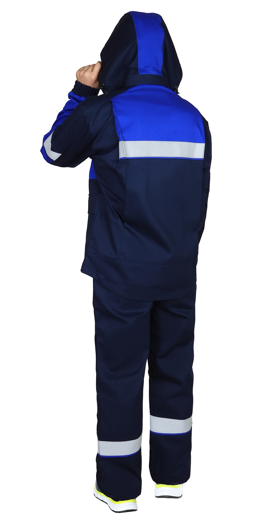 Костюм СИРИУС-ПЕТРОЛ куртка, п/к, темно-синий с васильковым и СОП, антистат 260 г/кв., ОП, НМВО