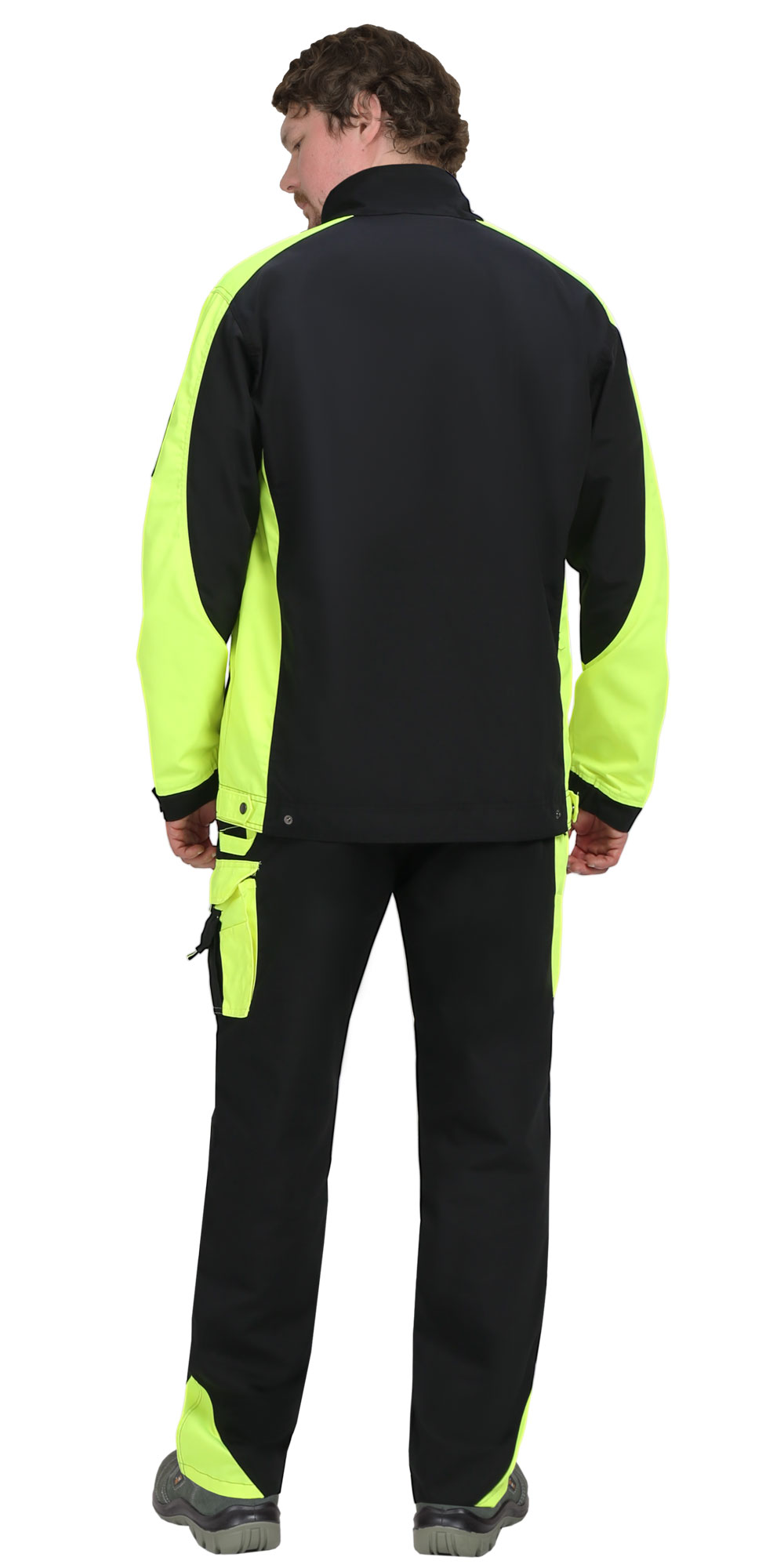 Костюм СИРИУС-ОНИКС куртка, брюки черный с лимонным