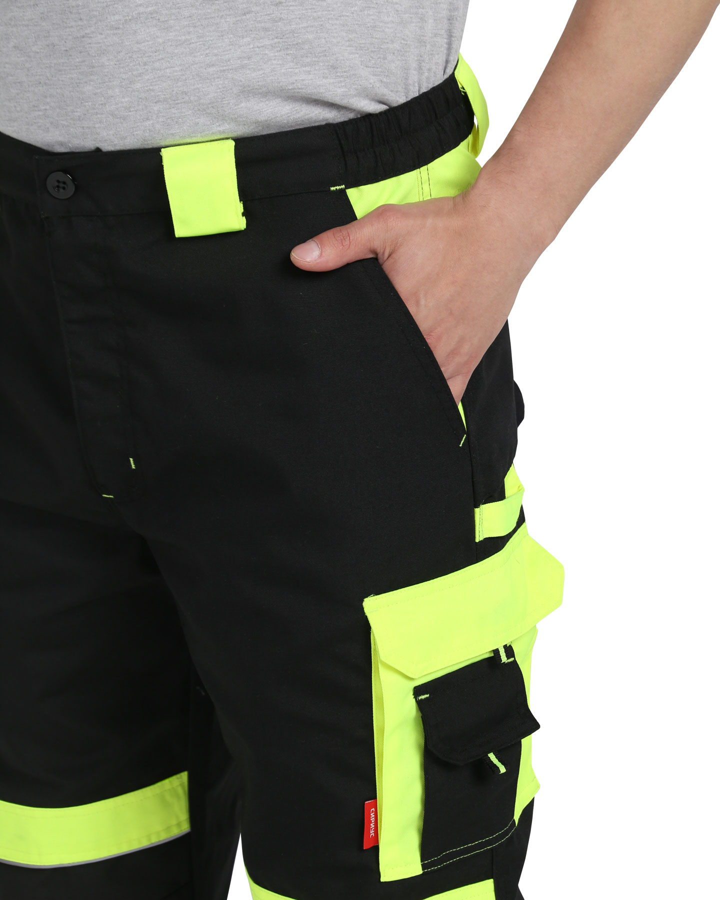 Костюм СИРИУС-ОНИКС куртка, брюки черный с лимонным