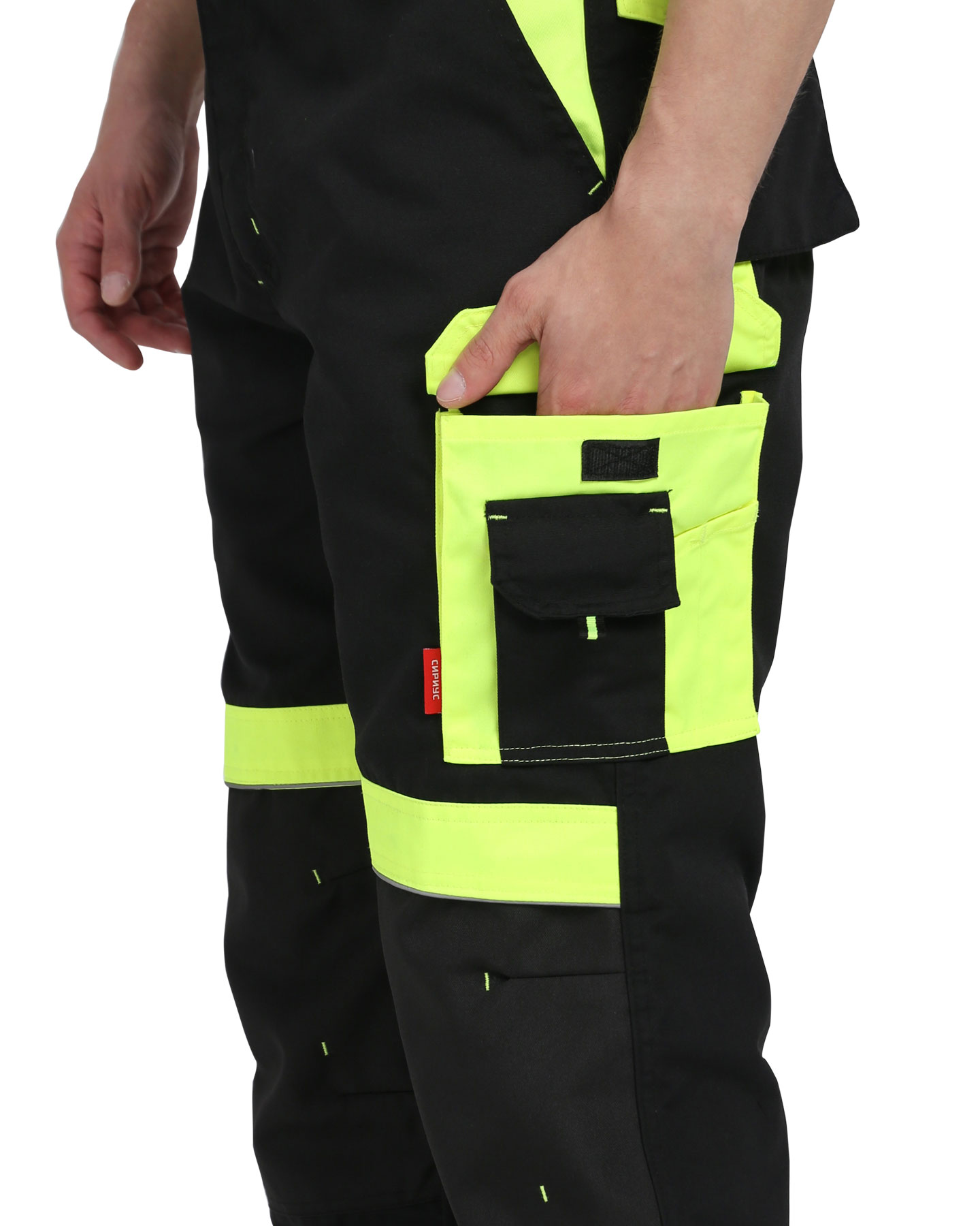 Костюм СИРИУС-ОНИКС куртка, брюки черный с лимонным