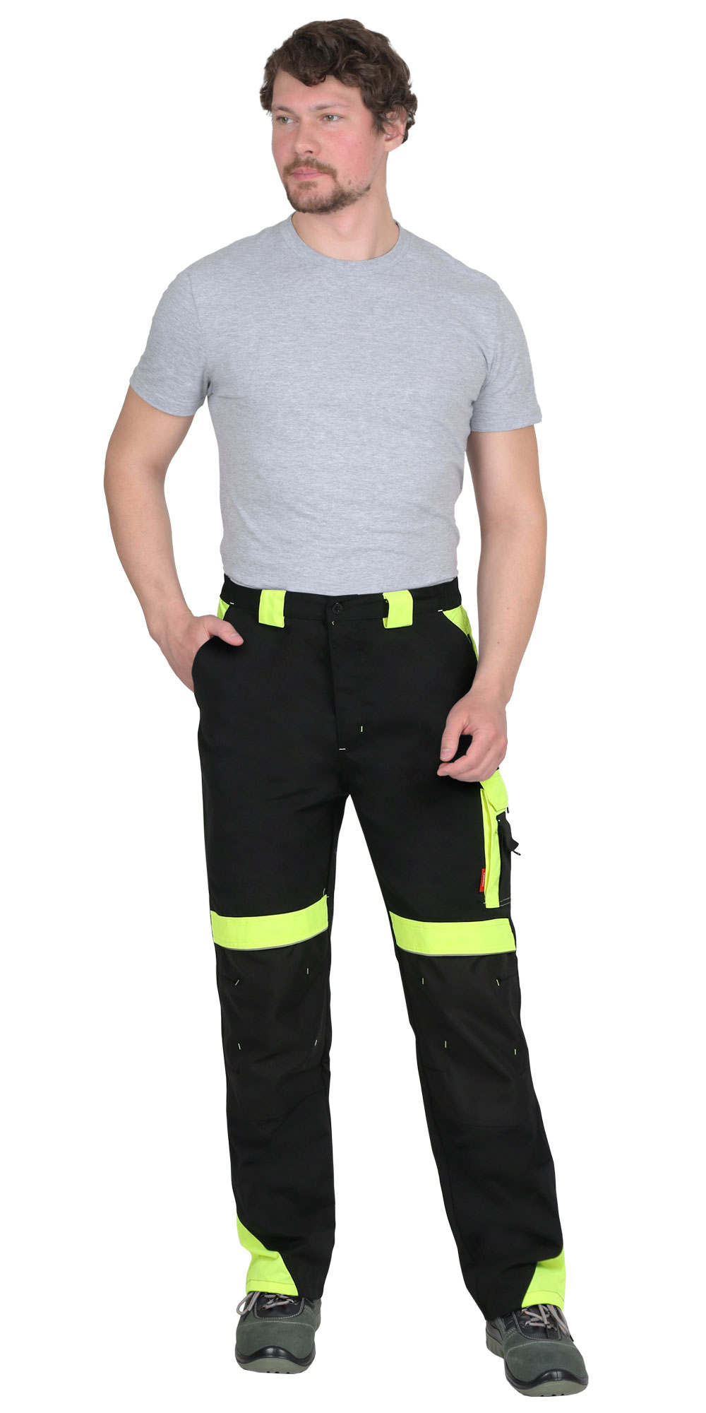 Костюм СИРИУС-ОНИКС куртка, брюки черный с лимонным