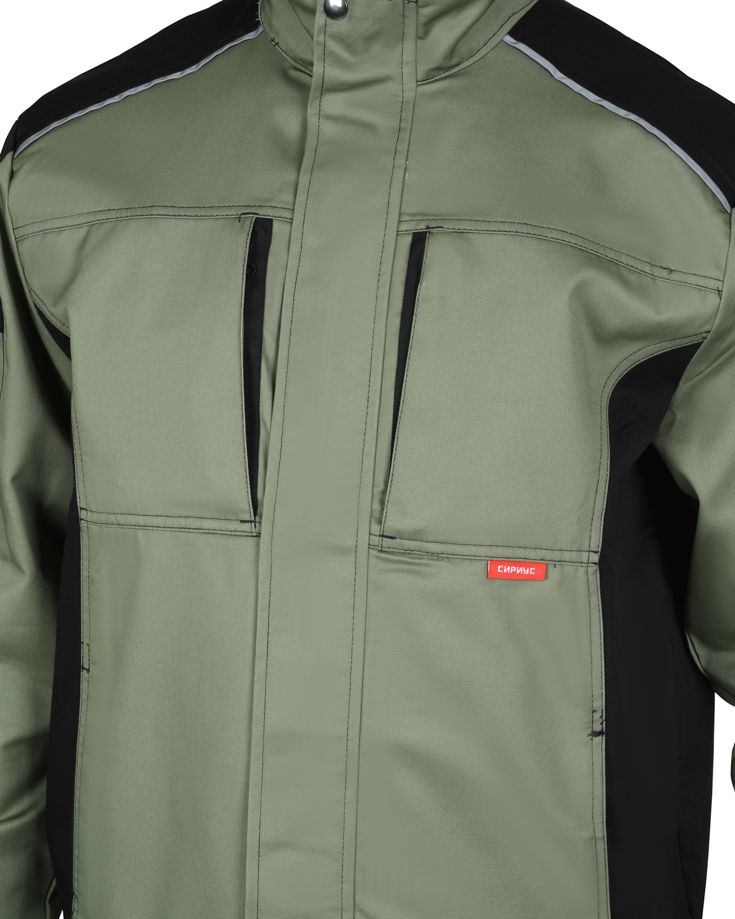 Костюм СИРИУС-ЦИТРИН куртка, полукомбинезон, светло-оливковый с черным