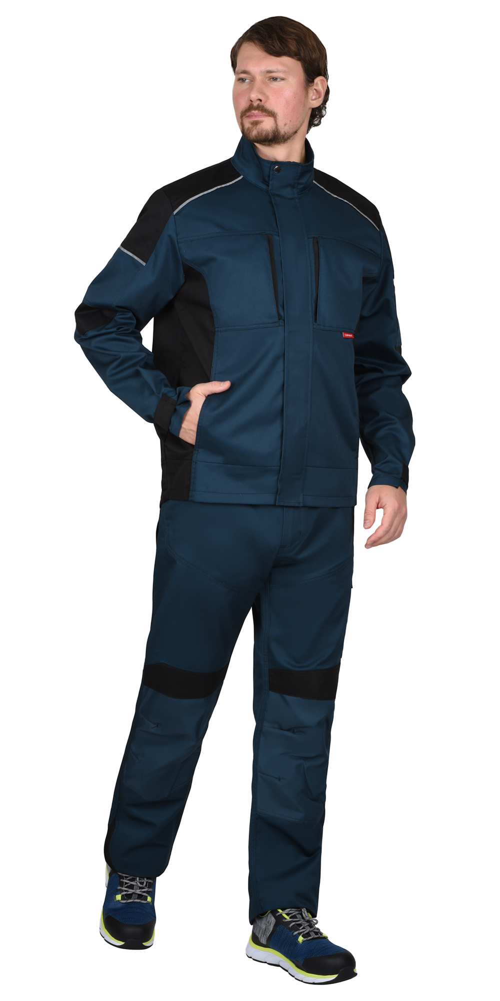 Костюм СИРИУС-ЦИТРИН куртка, полукомбинезон, морена с черным