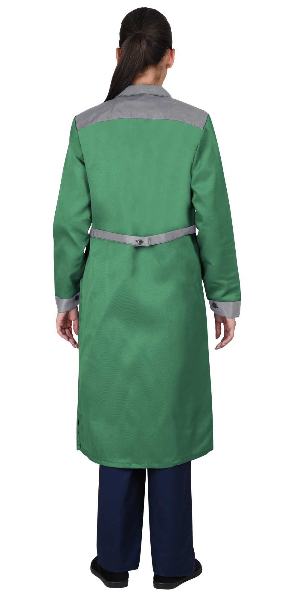 Халат СИРИУС-ТЕХНОЛОГ женский, зеленый со средне-серым