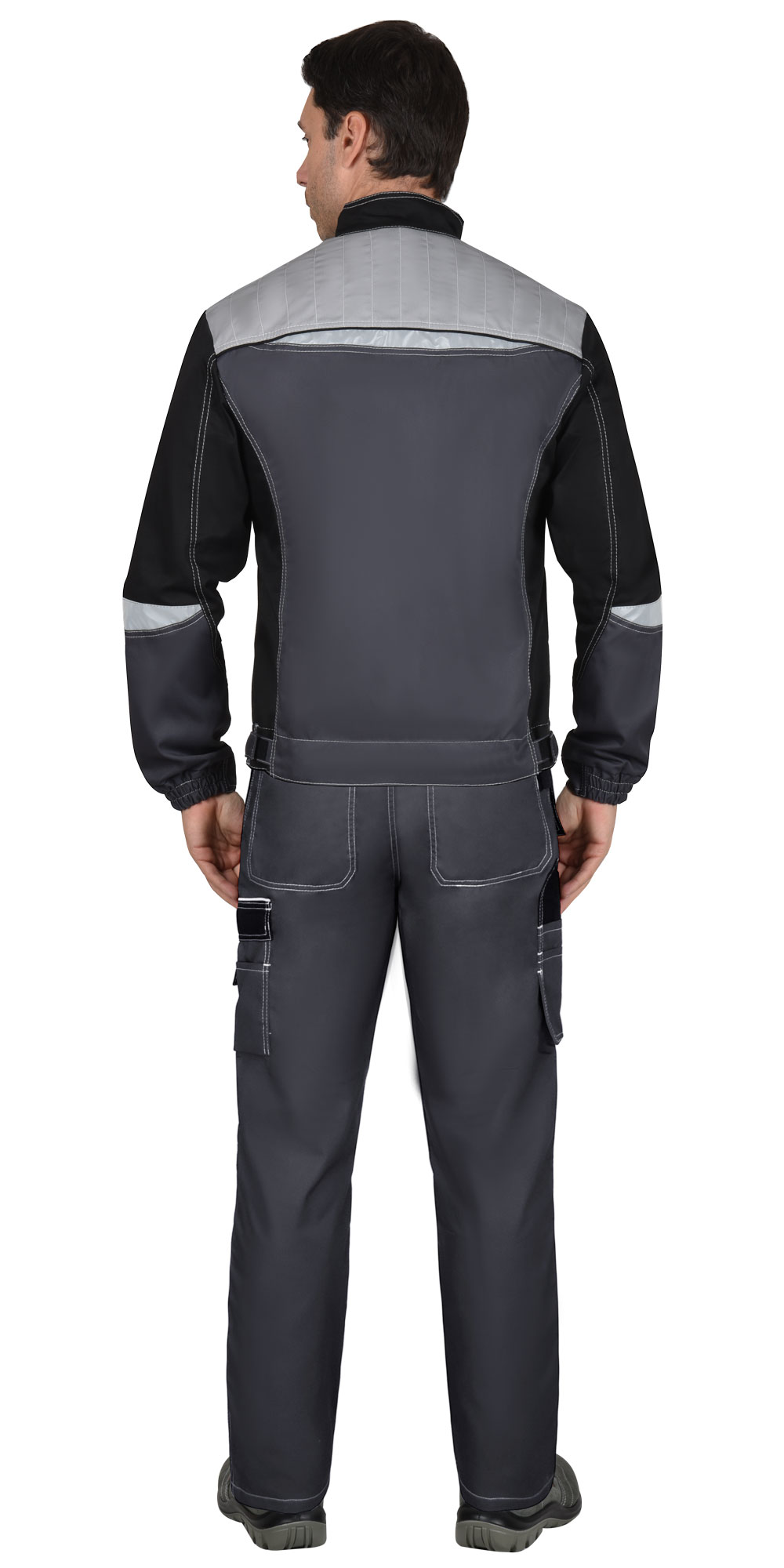 Костюм СИРИУС-МЕГА-ПРЕСТИЖ-Л куртка, п/к, темно-серый с черным