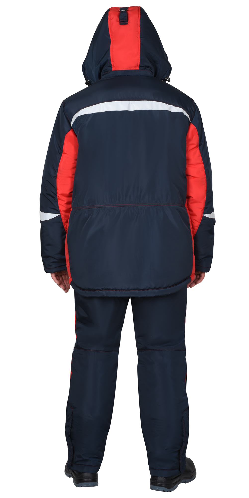 Костюм СИРИУС-САТУРН куртка длинная, брюки, тёмно-синий с красным и СОП