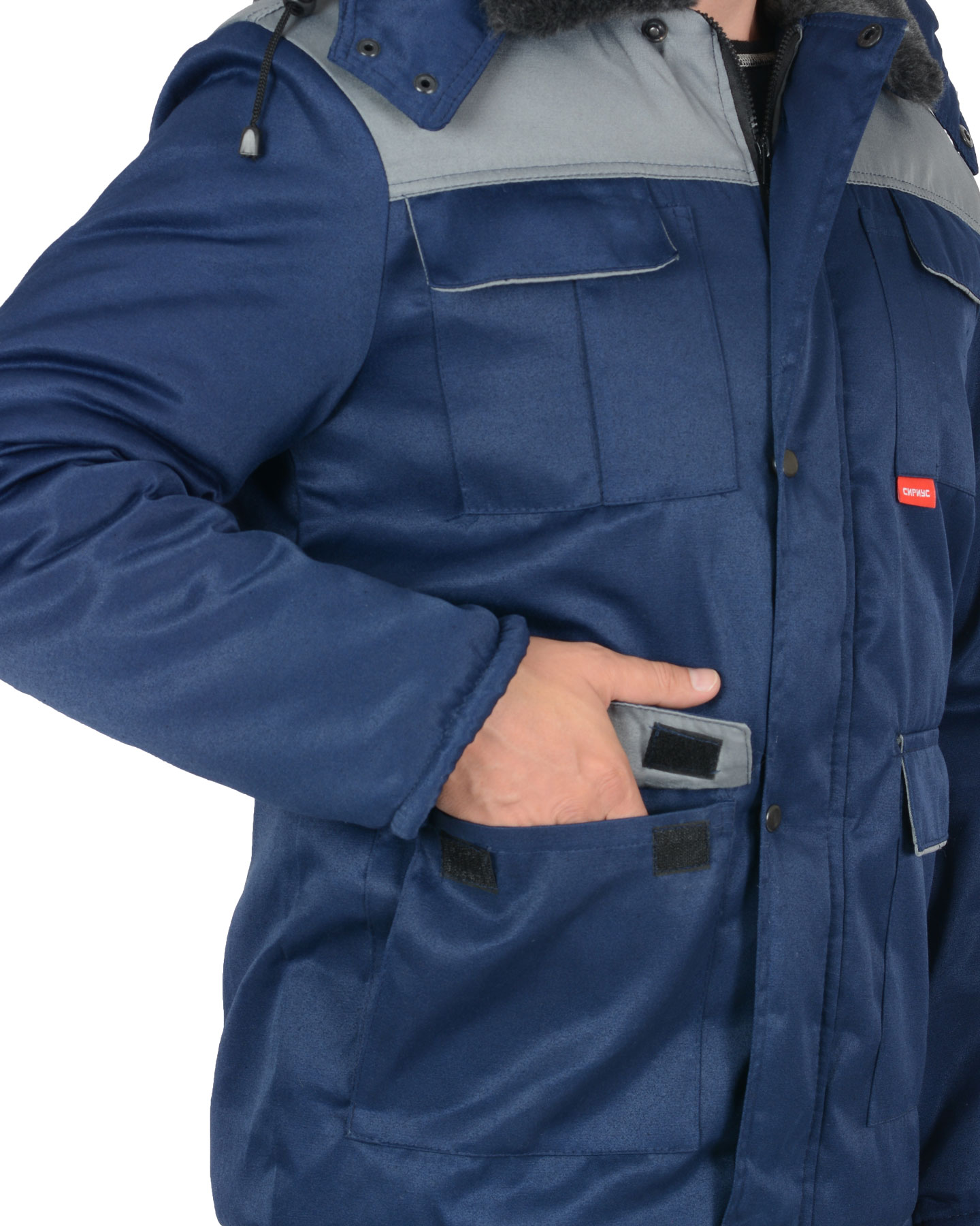 Костюм СИРИУС-ПРОФЕССИОНАЛ куртка, п/к, синий с серым