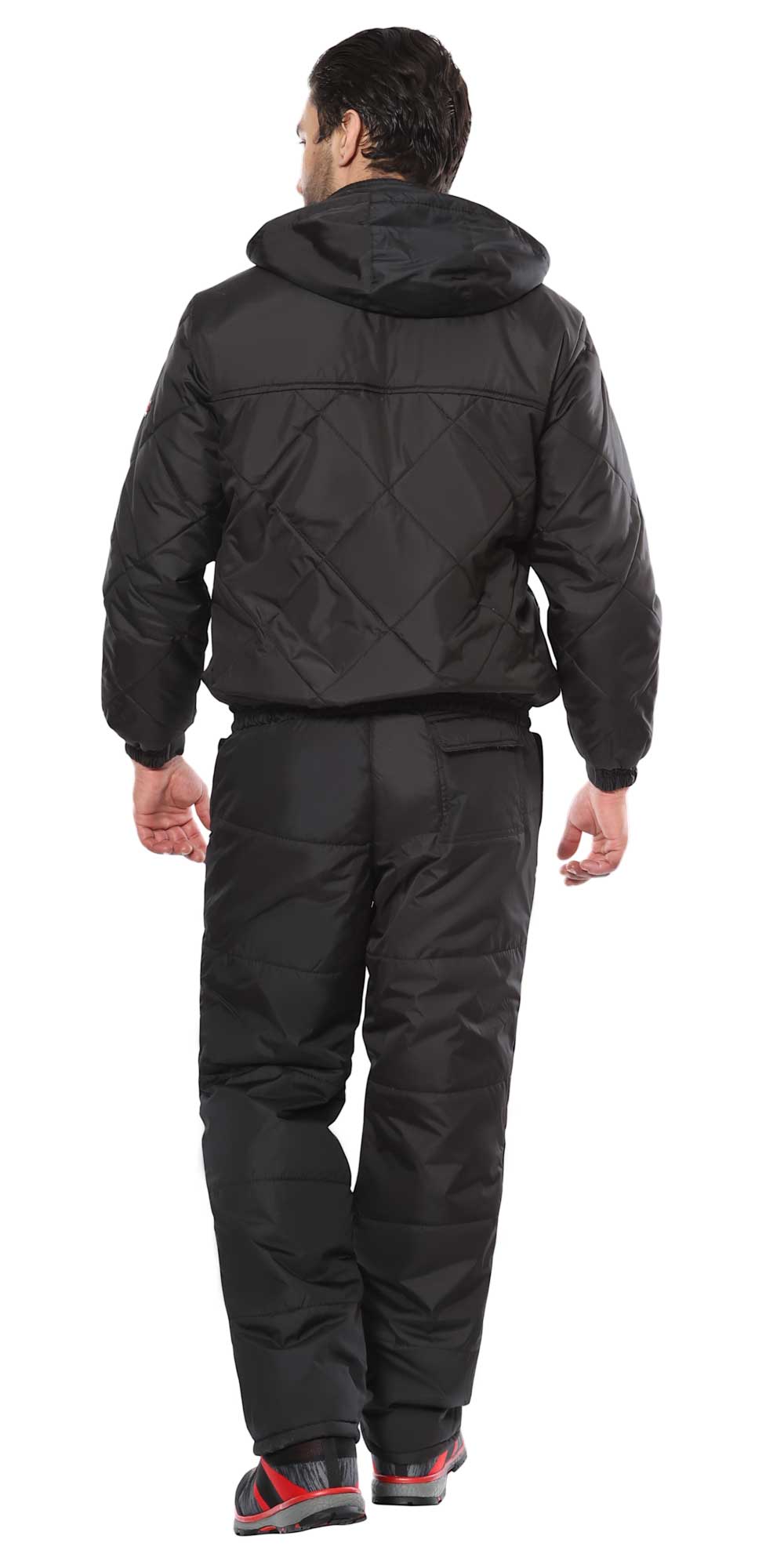 Куртка СИРИУС-ПРАГА-ЛЮКС короткая с капюшоном, черная