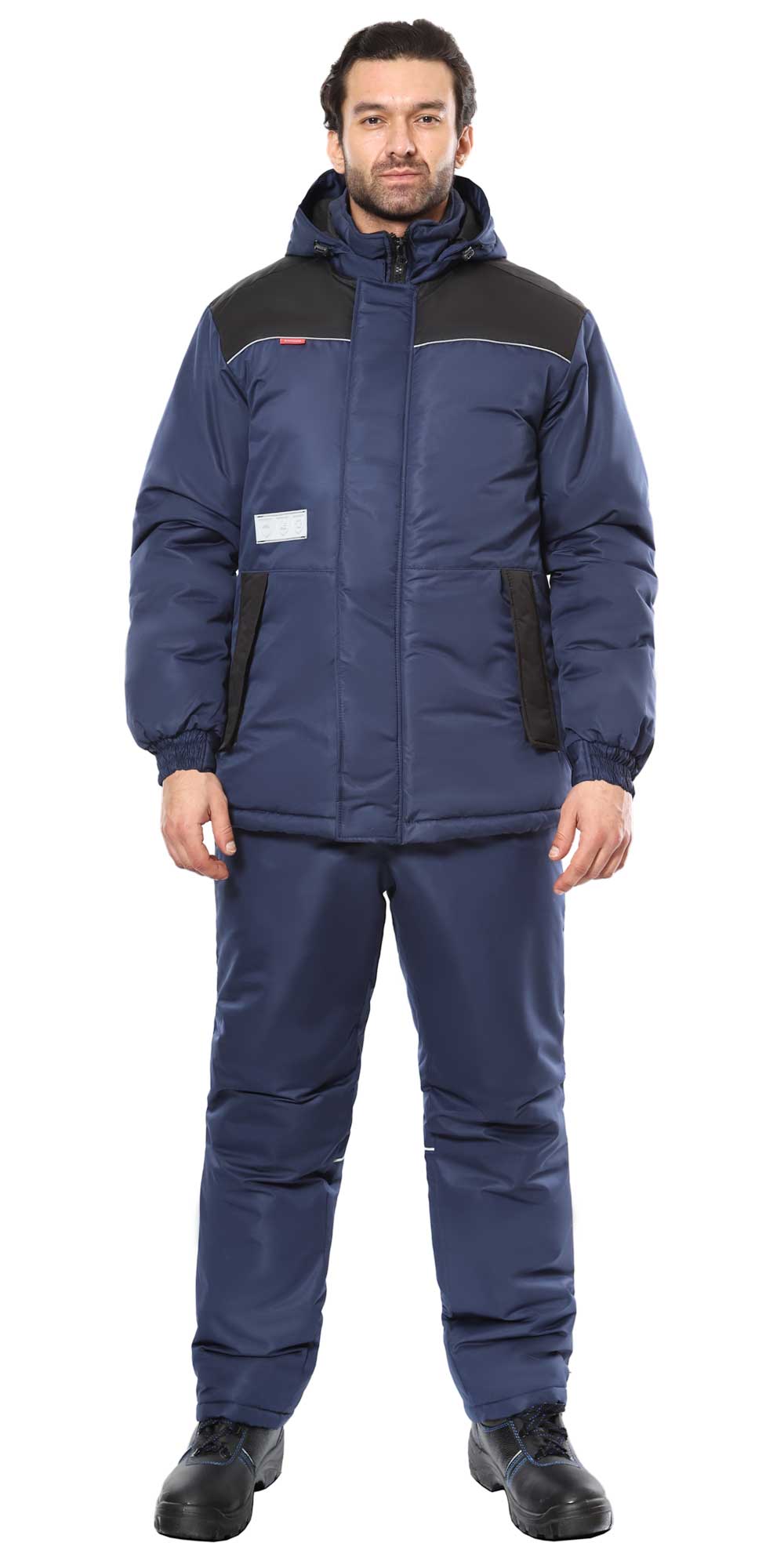 Костюм СИРИУС-КОМФОРТ зимний, куртка, брюки, синий с чёрным 