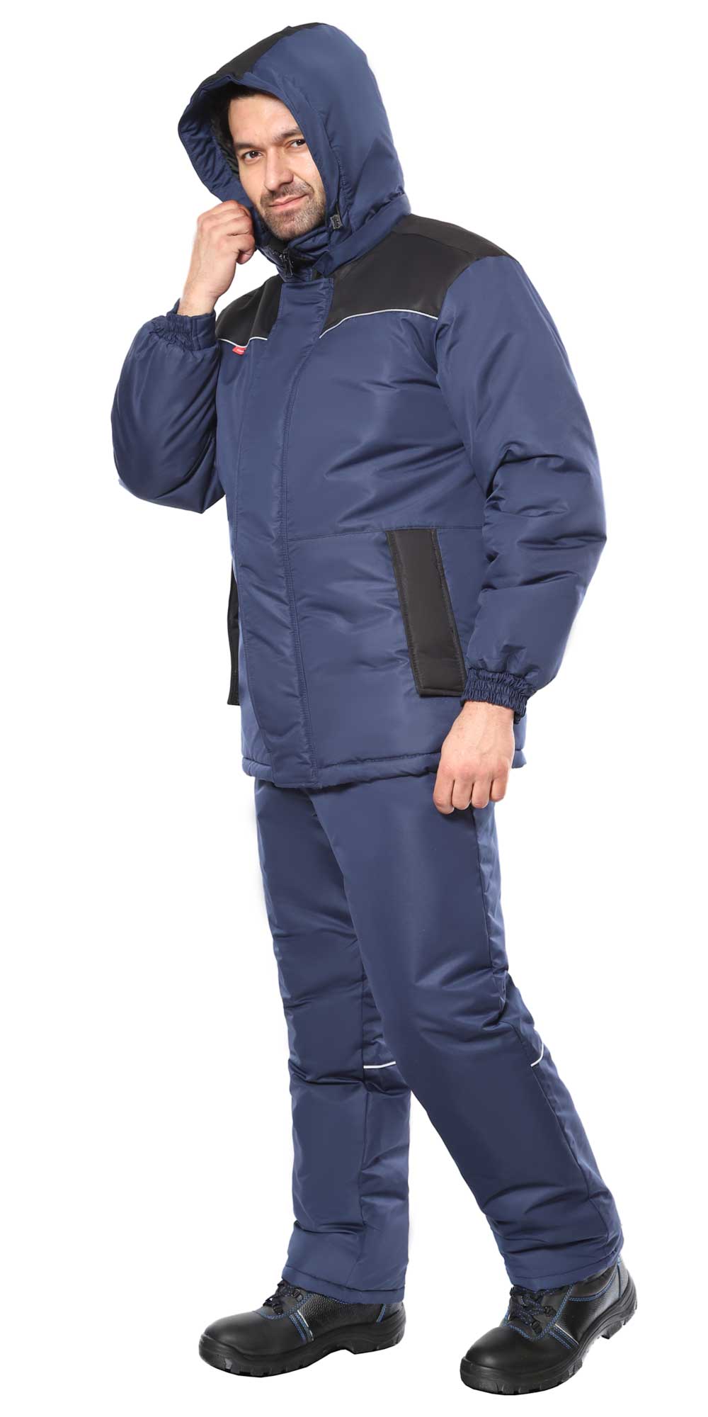 Костюм СИРИУС-КОМФОРТ зимний, куртка, брюки, синий с чёрным 