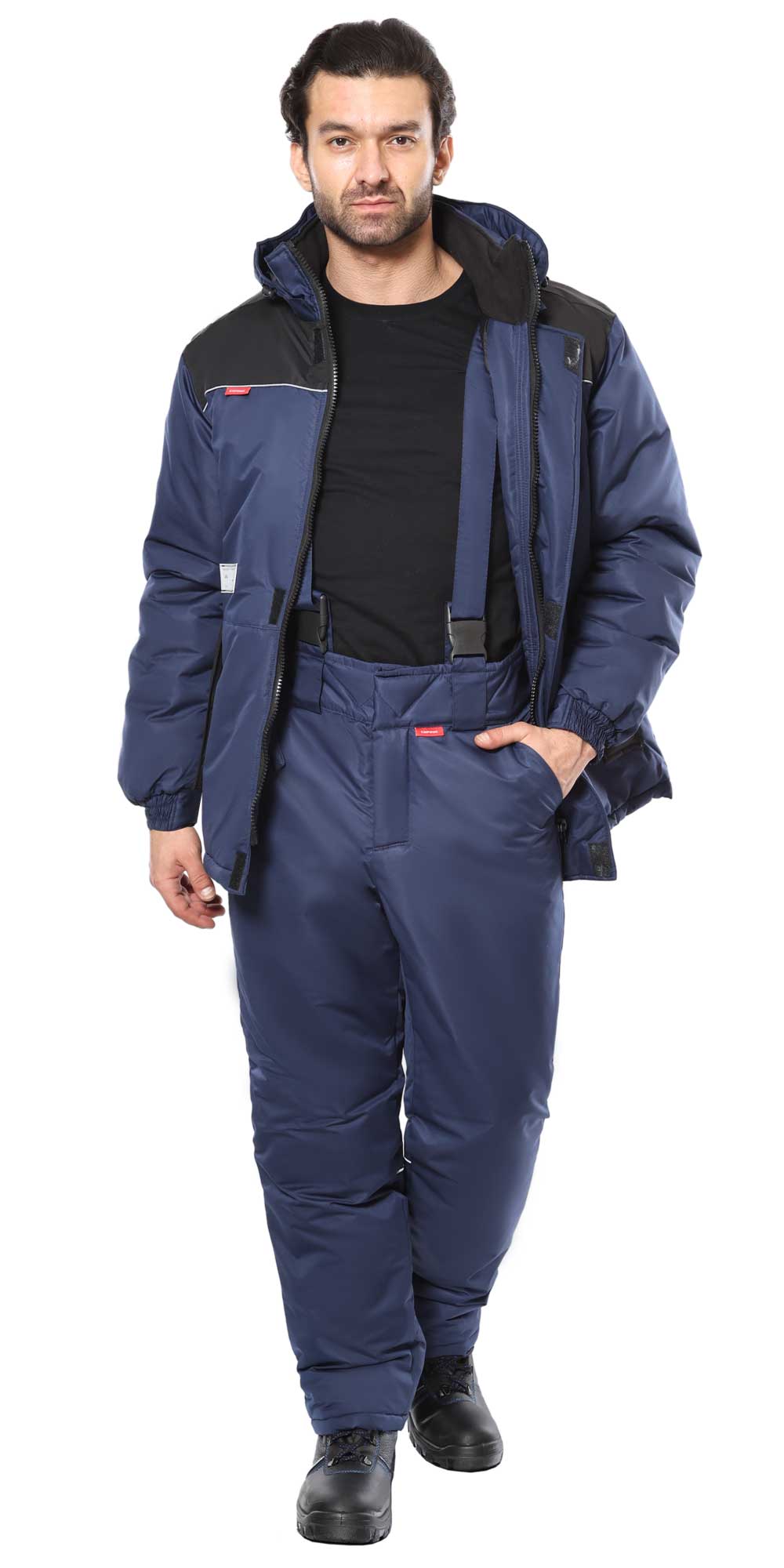 Костюм СИРИУС-КОМФОРТ зимний, куртка, брюки, синий с чёрным 