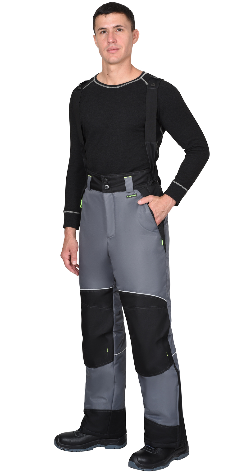 Костюм СИРИУС-АРКТИКА зимний, куртка дл., брюки, средне-серый с черным