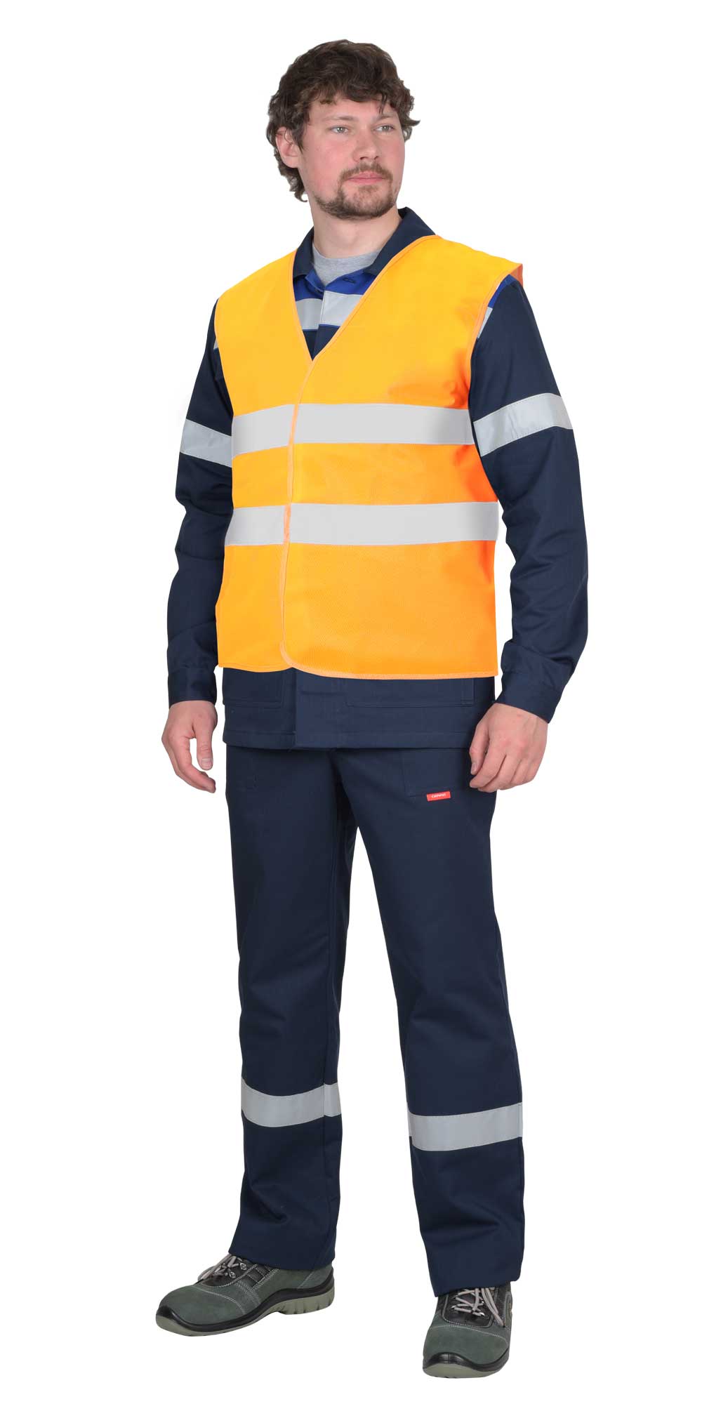 Жилет сигнальный SIRIUS класс 1, 2 СОП (трик.100 гр/м2) оранжевый (ЧЗ)