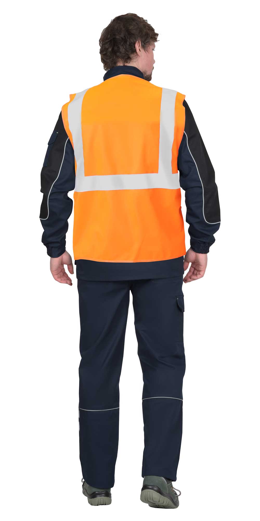 Жилет сигнальный SIRIUS класс 1, 3 СОП (трик.100 гр/м2) оранжевый (ЧЗ)