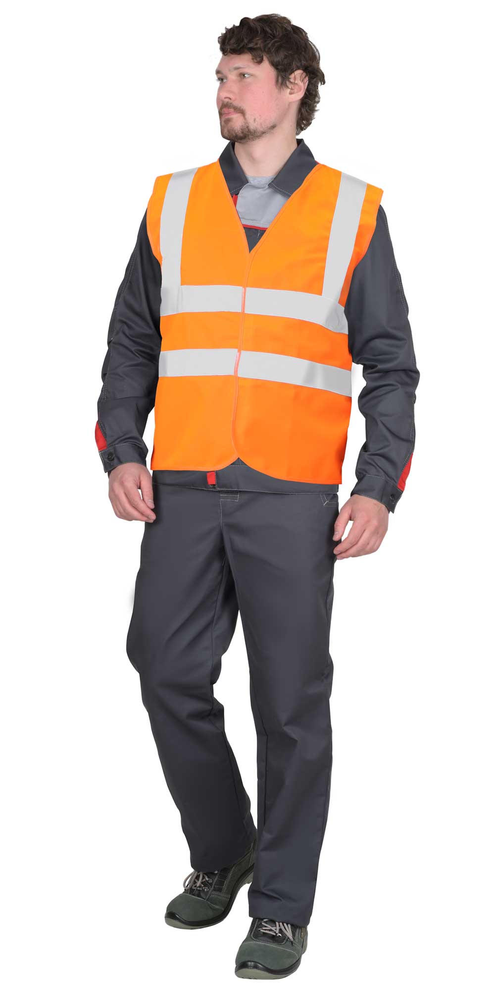 Жилет сигнальный SIRIUS класс 1, 4 СОП (трик.100 гр/м2) оранжевый (ЧЗ)