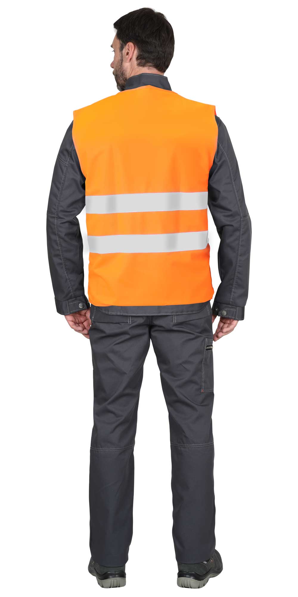 Жилет сигнальный SIRIUS класс 2, 2 СОП (трик.120 гр/м2, карманы) оранжевый (ЧЗ)