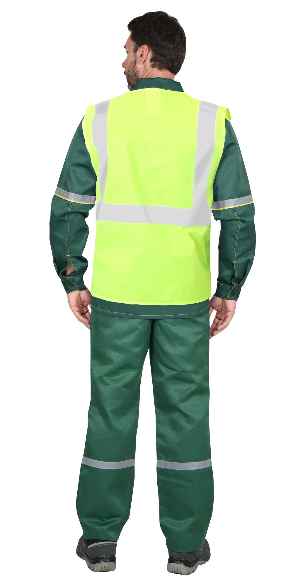 Жилет сигнальный SIRIUS класс 2, 3 СОП (трик.120 гр/м2, карманы) лимонный (ЧЗ)