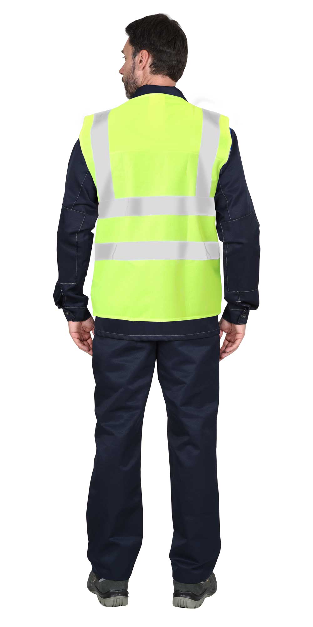 Жилет сигнальный SIRIUS класс 2, 4 СОП (трик.120 гр/м2, карманы) лимонный (ЧЗ)