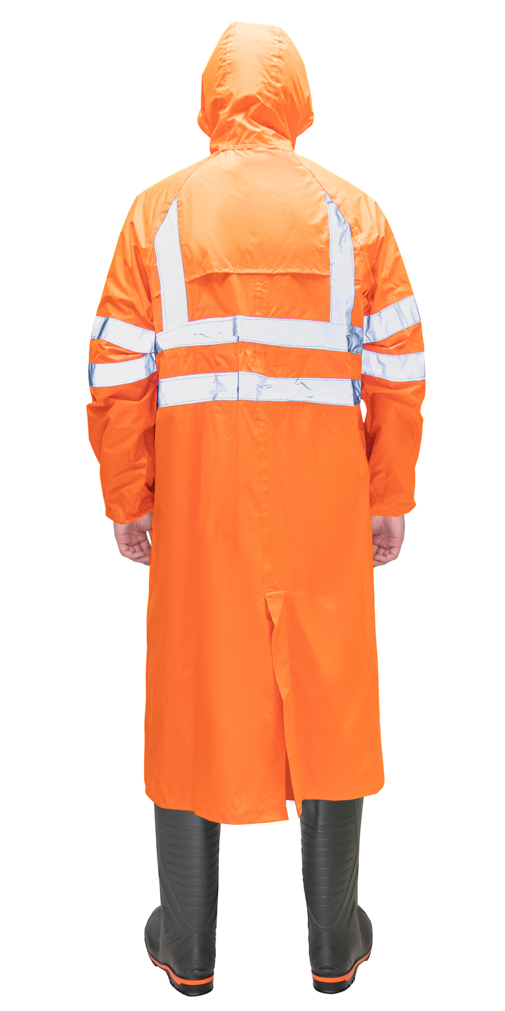 Плащ влагозащитный сигнальный с СОП SIRIUS Профи (225 гр/м2) оранжевый (ЧЗ)