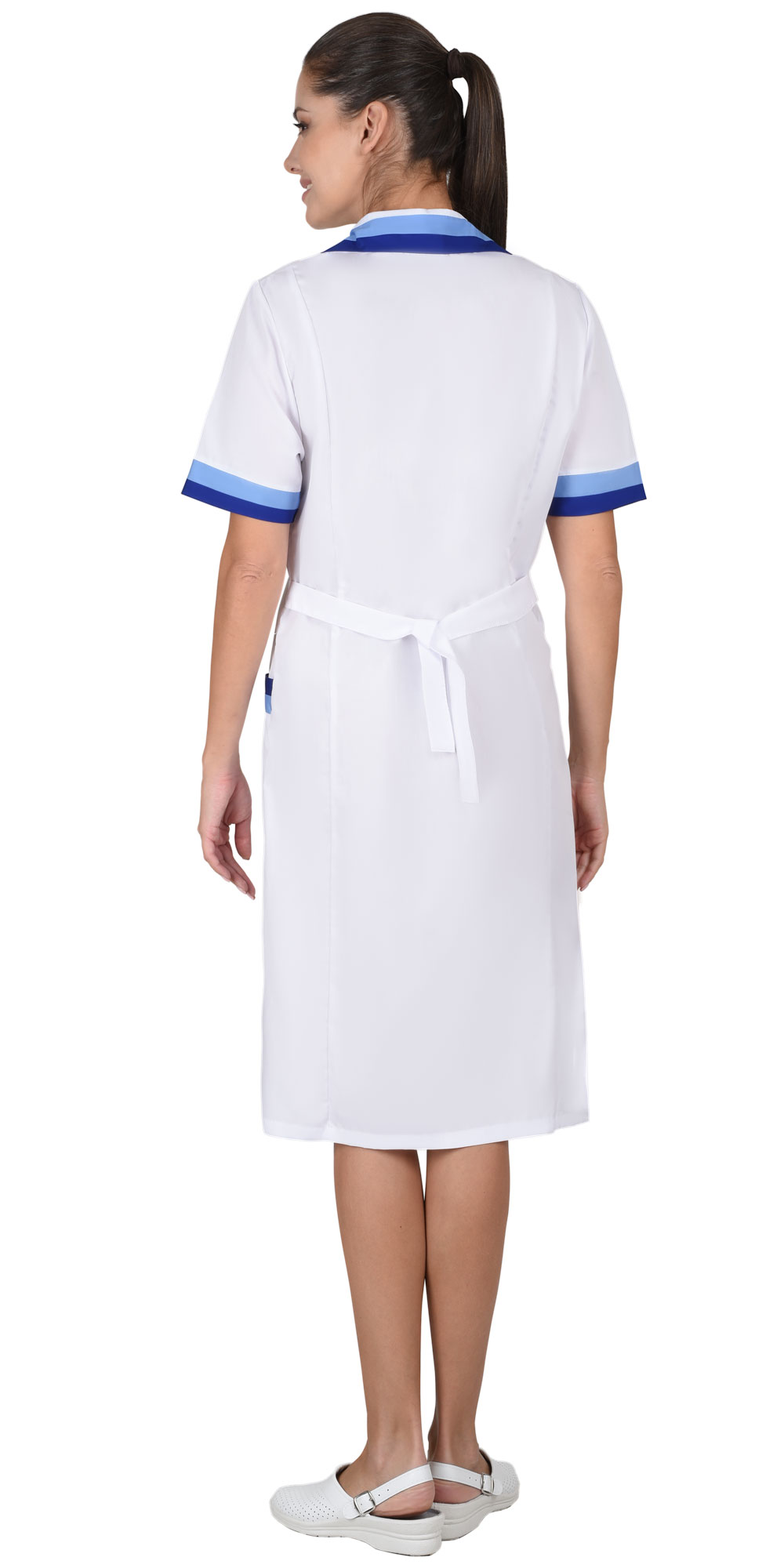 Халат СИРИУС-МИЛА женский белый с голубым и васильковым